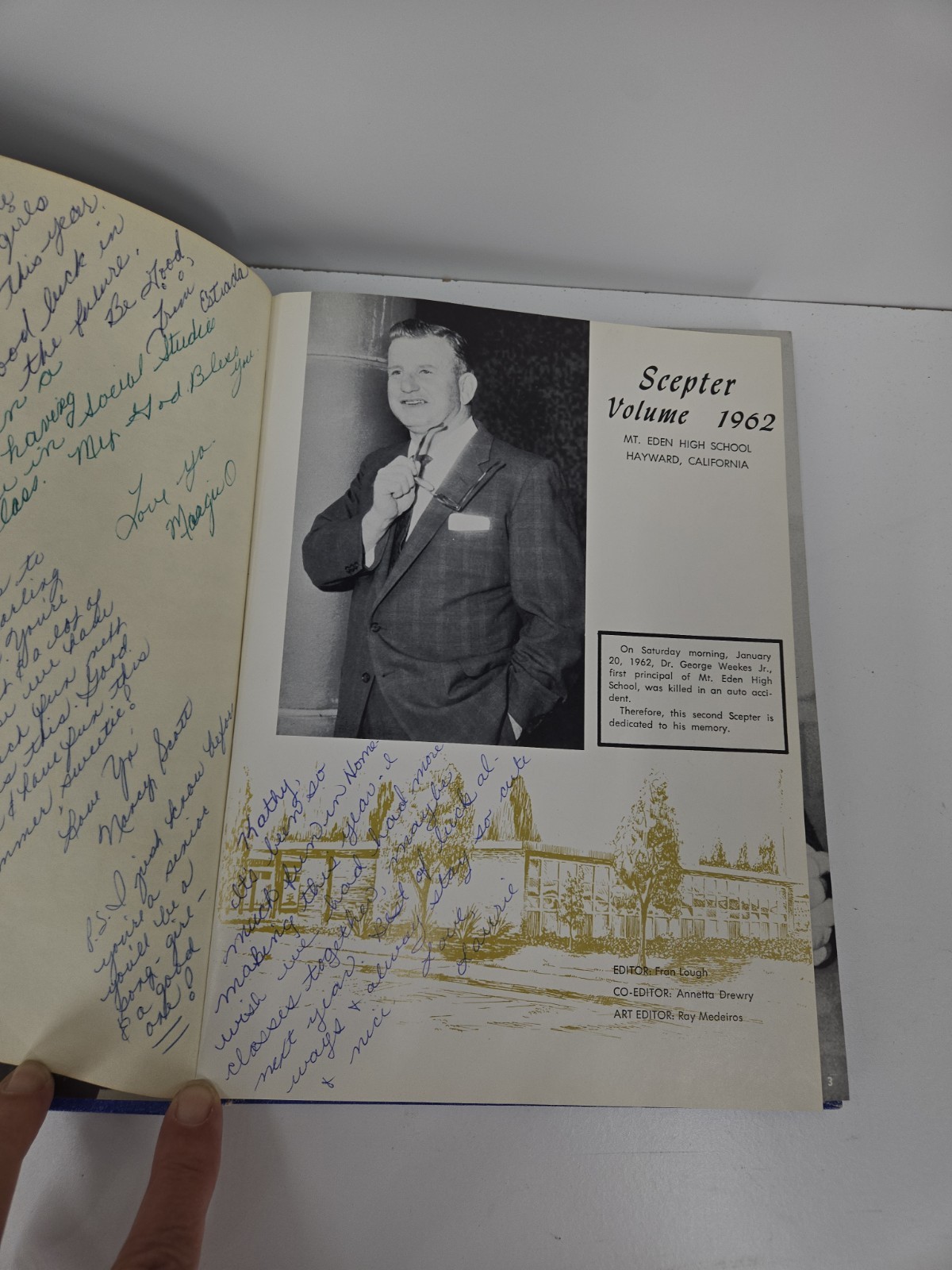 1962 Mount Eden High School YEARBOOK Hayward, California Scepter Autographs