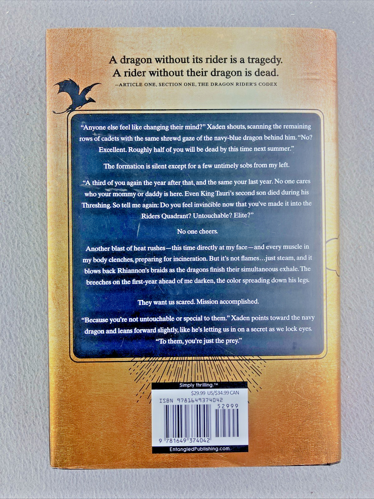 Fourth Wing by Rebecca Yarros Hardcover Fantasy Novel Dragons VERY GOOD