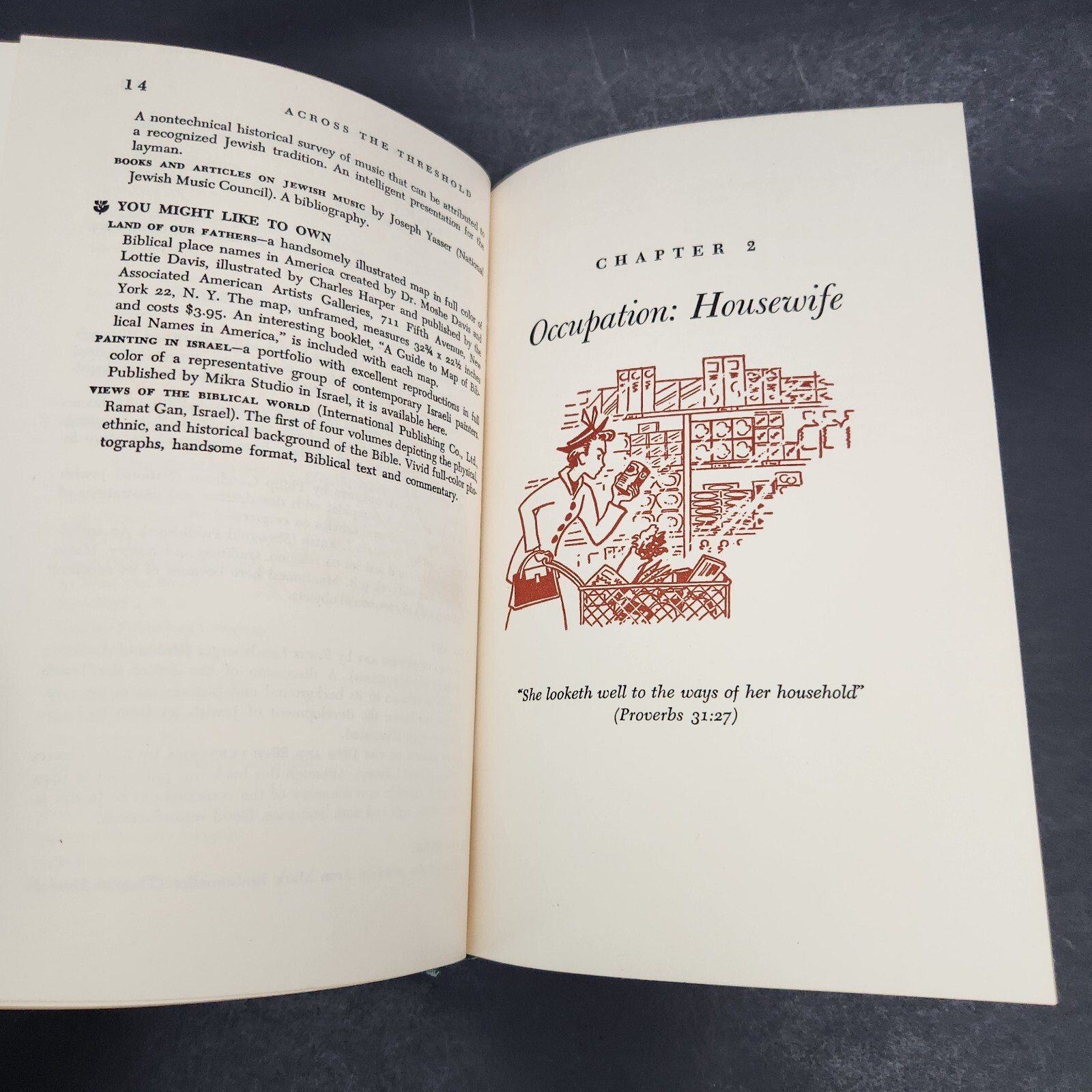 ACROSS THE THRESHOLD: A Guide for the Jewish Homemaker 1st Edition 1959 HC