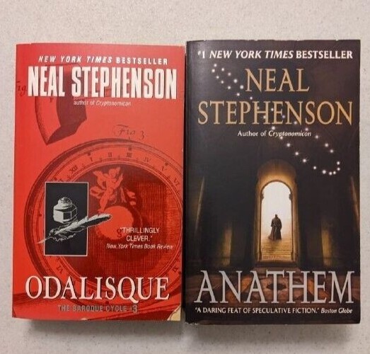 Anathem and Odalisque by Neal Stephenson Harper Collins paperbacks