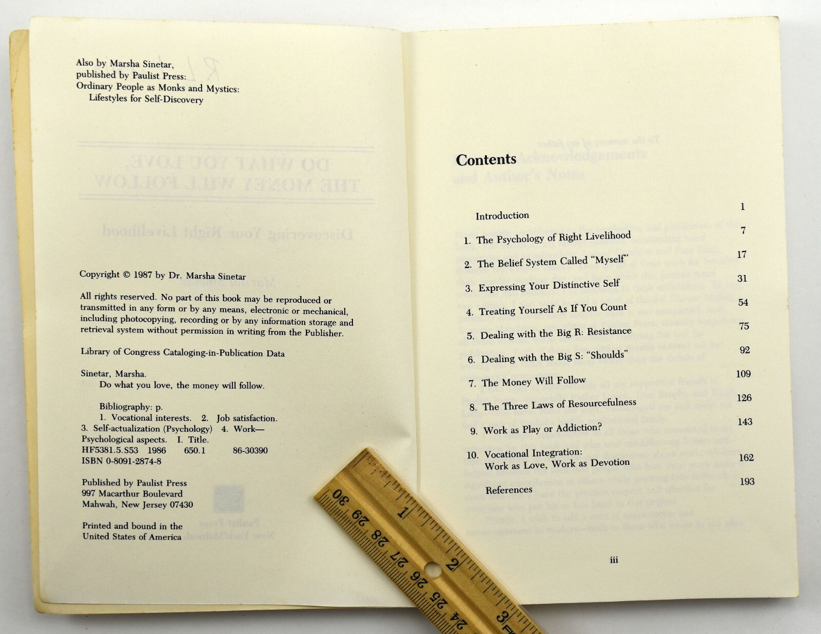 Do What You Love, the Money Will Follow: By Marsha Sinetar 1987 – GOOD PB