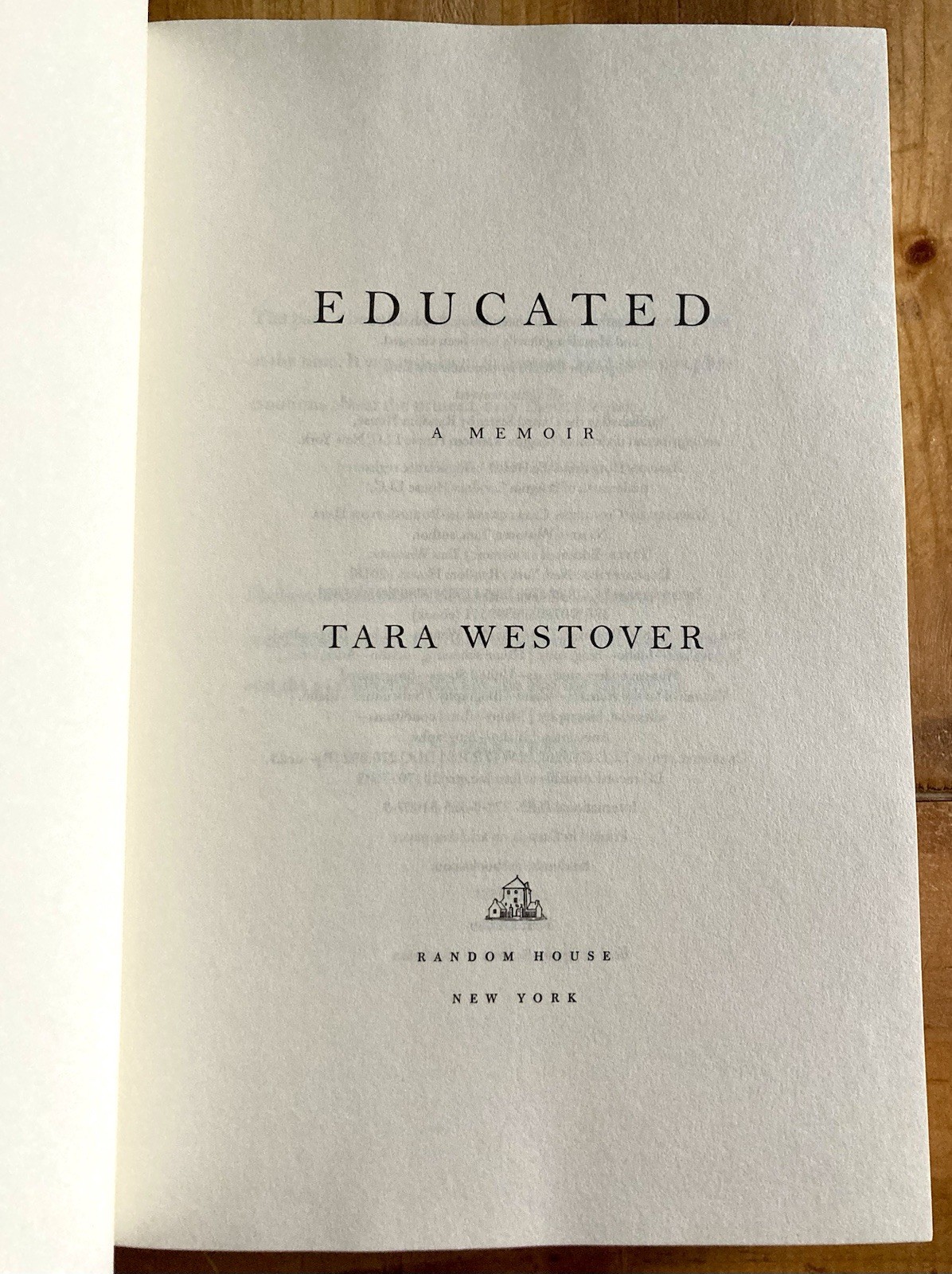 EDUCATED: A MEMOIR by TARA WESTOVER 2018 FIRST PRINTING HC/DJ BYU IDAHO FAMILY