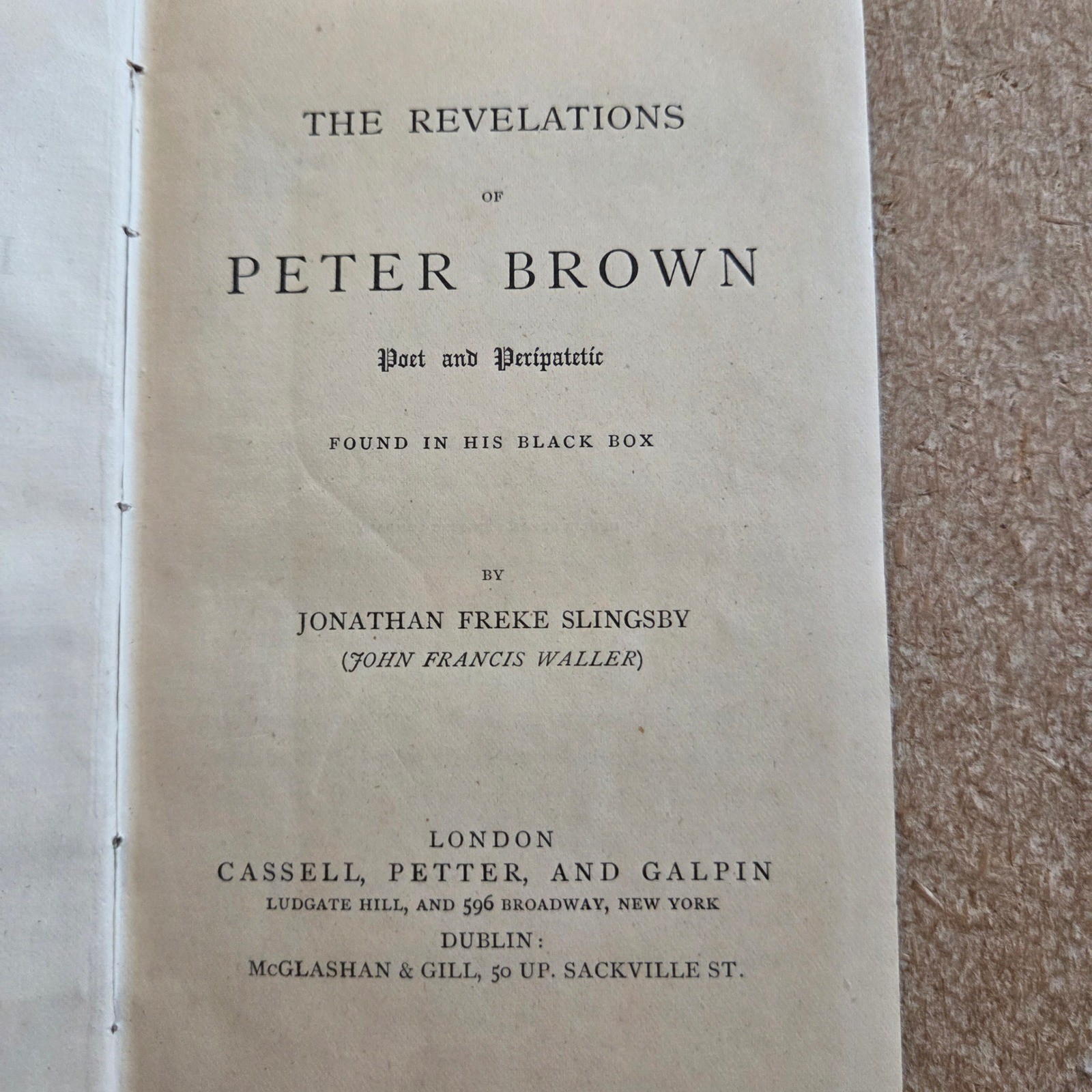 The Revelations of Peter Brown Jonathan Freke Slingsby Antique Book Green Poetry