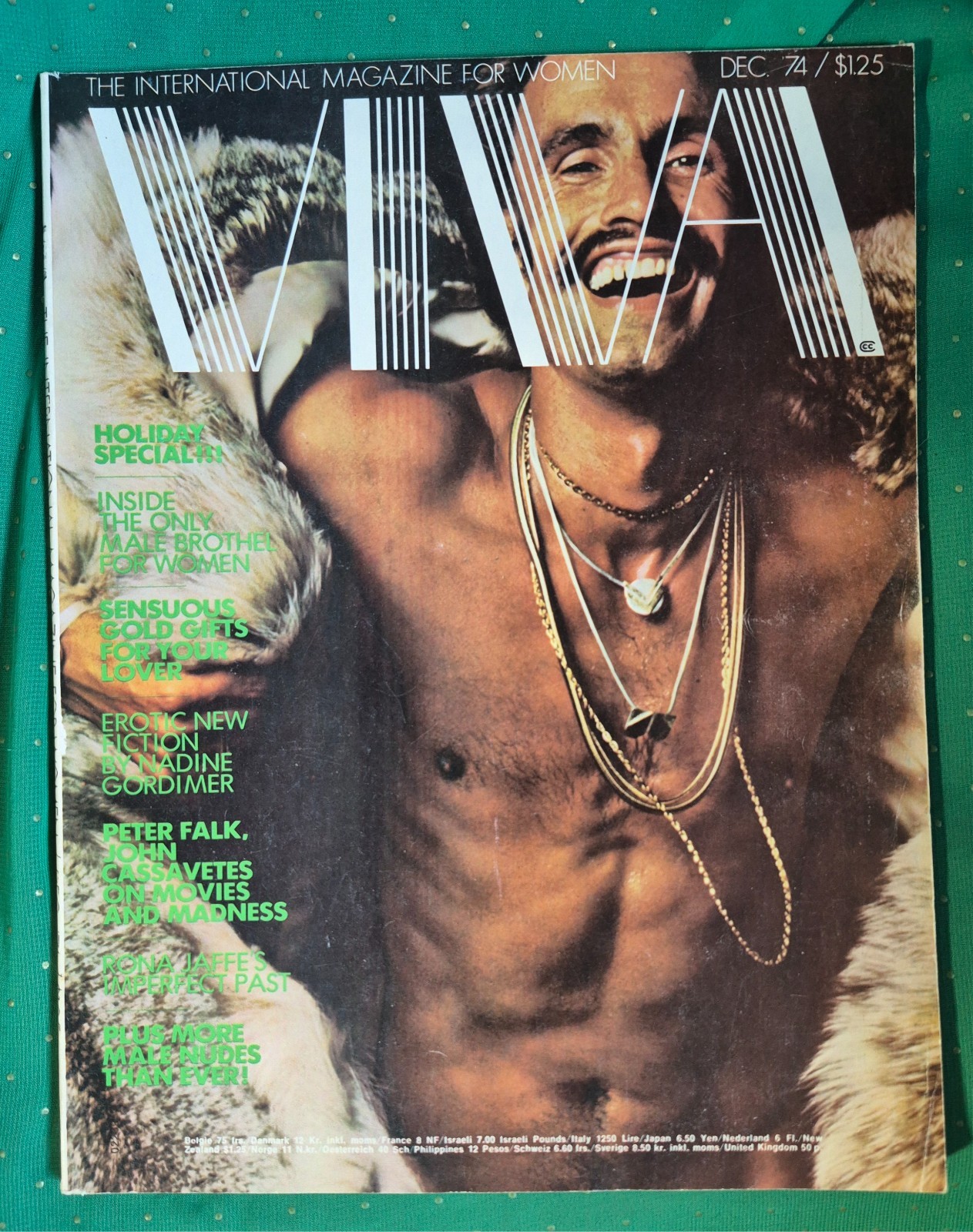 December 1974 issue of Viva, an international magazine for women, featuring a co
