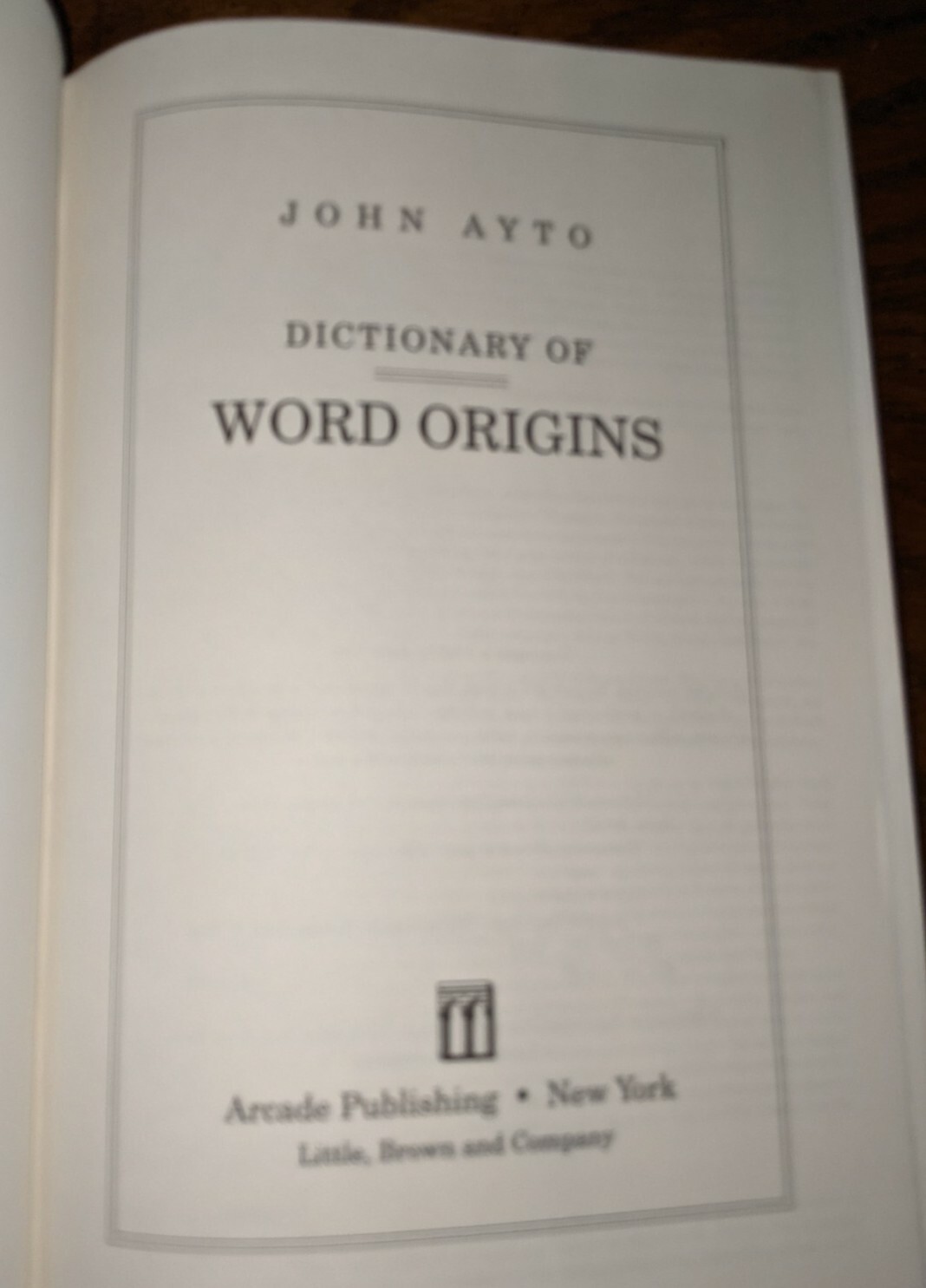 Dictionary of Word Origins by John Ayto, Hardcover, 1990, Very Good