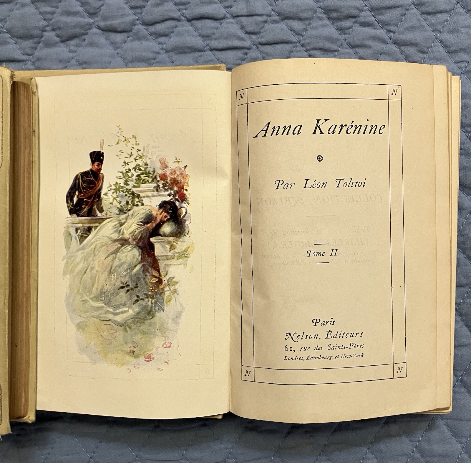 Set of 5 Ivory/Beige/Tan ANTIQUE FRENCH Books COTTAGE CORE Library Decor Staging