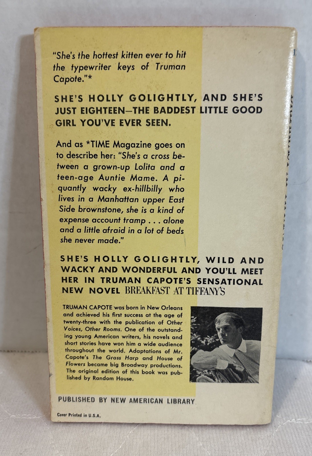 Breakfast at Tiffany’s – Truman Capote (1959 1st Signet pb #D1727) New American