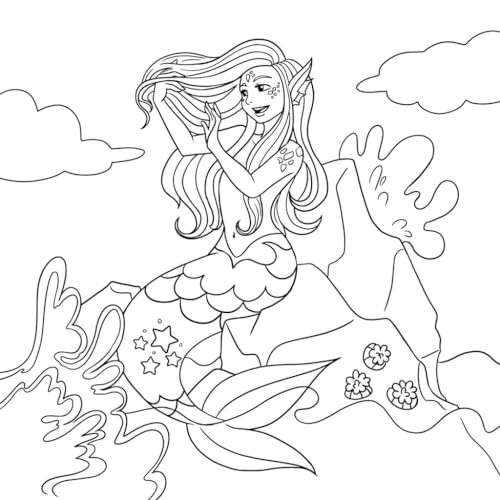 Mermaid Coloring Book: For Kids Ages 4-8, 9-12 (Young Dreamers Press Kids