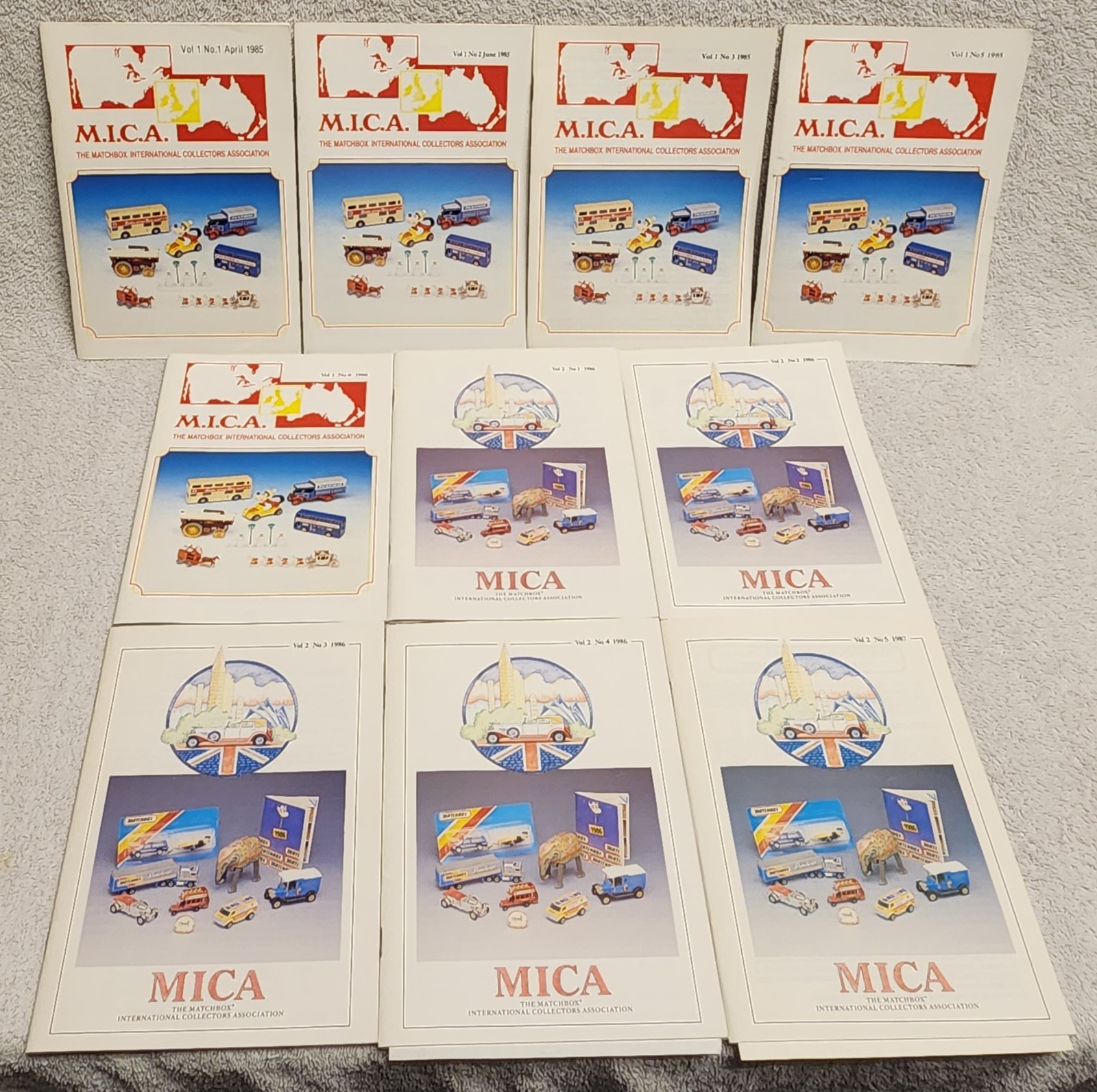 Matchbox International Collectors Association MICA Magazine 10 Issues 1985-1987