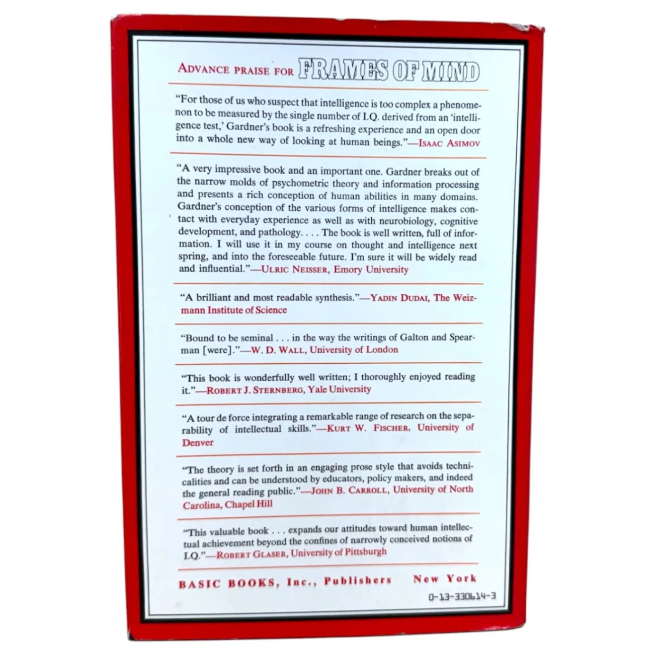 Frames of Mind : The Theory of Multiple Intelligences by Howard Gardner Basic HC