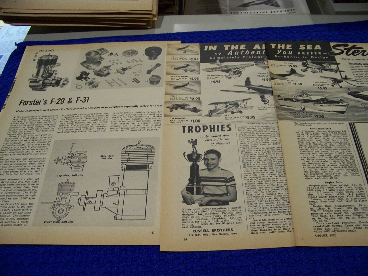 FORSTER F-29 & F-31 R/C ENGINE..DETAILS/3-VIEWS/HISTORY (869JJ)