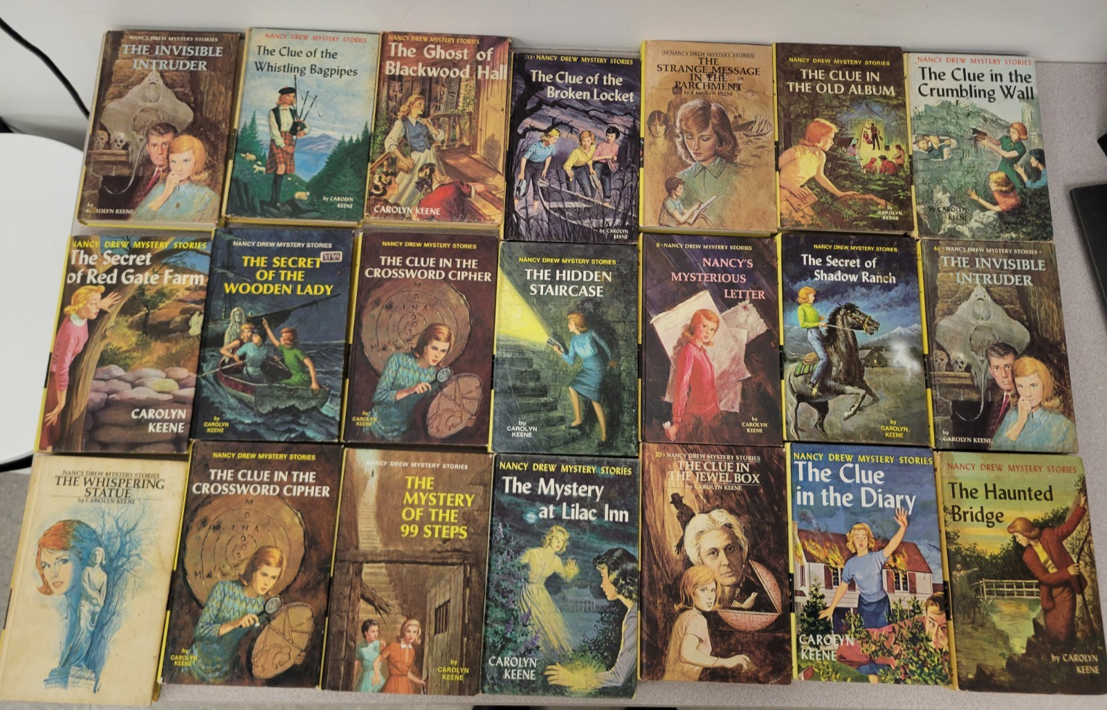 Nancy Drew Mystery Blue Hardcover Books Lot of 25 Carolyn Keene