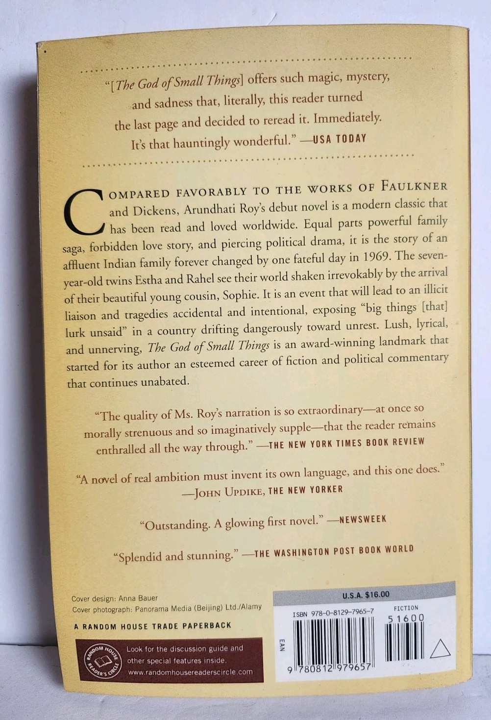 Book: The God of Small Things by Adrundhati Roy, NY Times Bestseller Paperback