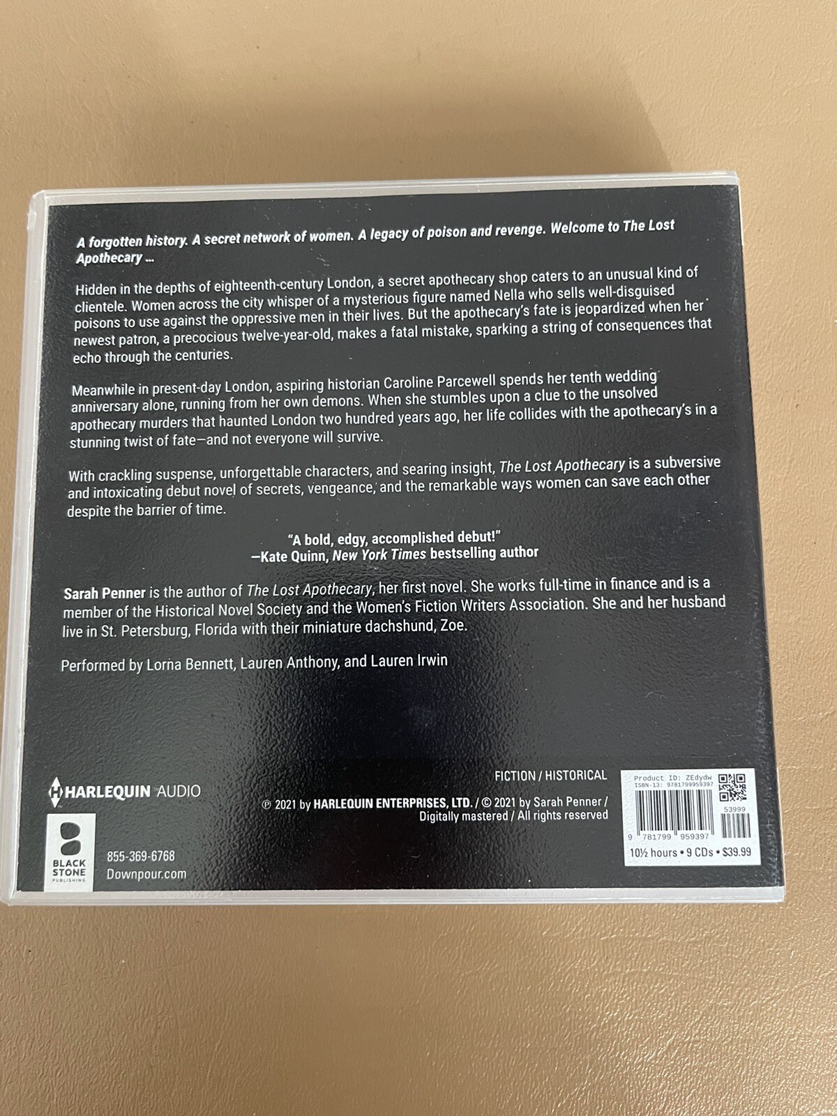 The Lost Apothecary by Sarah Penner 2021 Audio Cd