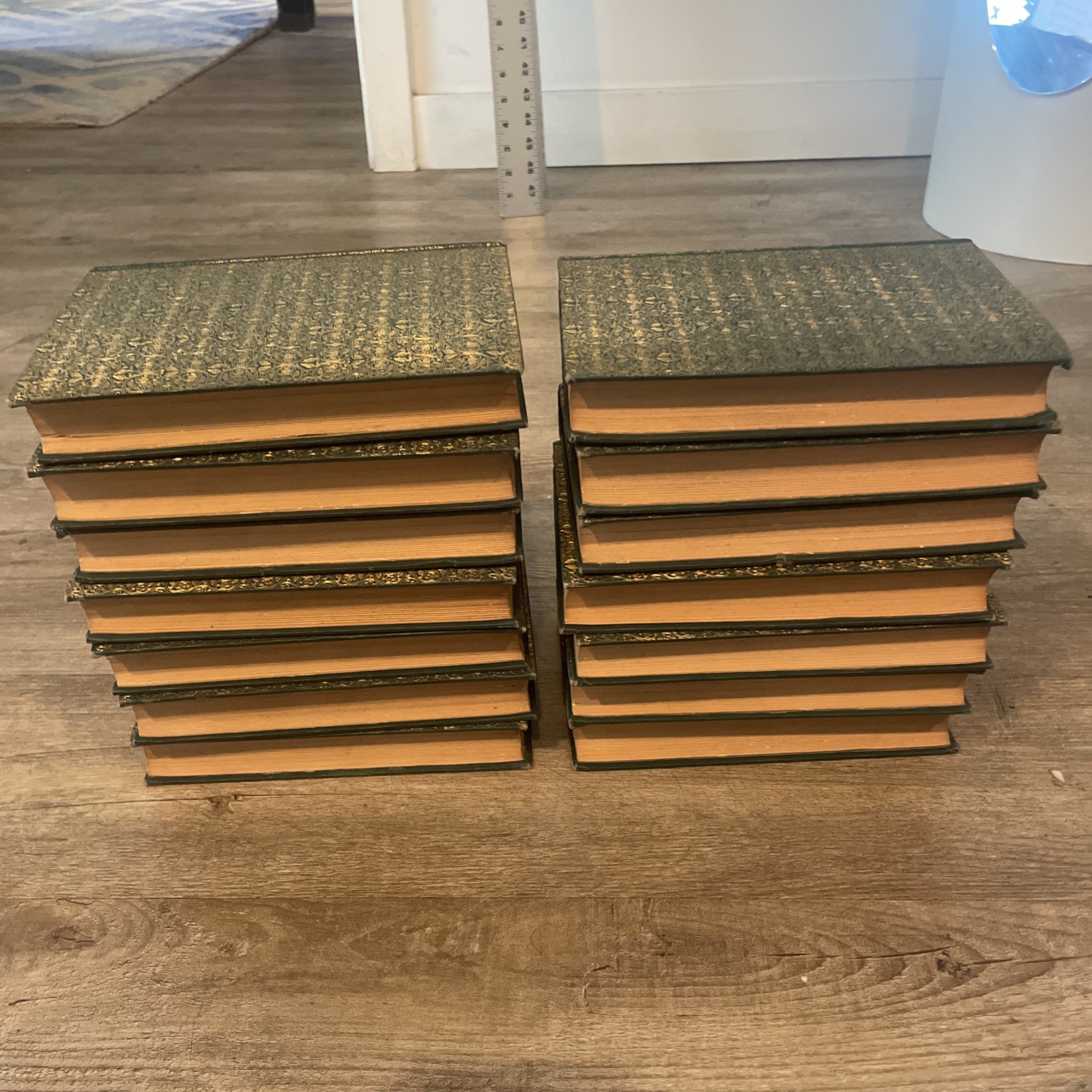 Vtg Alexandre Dumas Green Embossed Hard Cover Book Collection of 14 from 1800’s