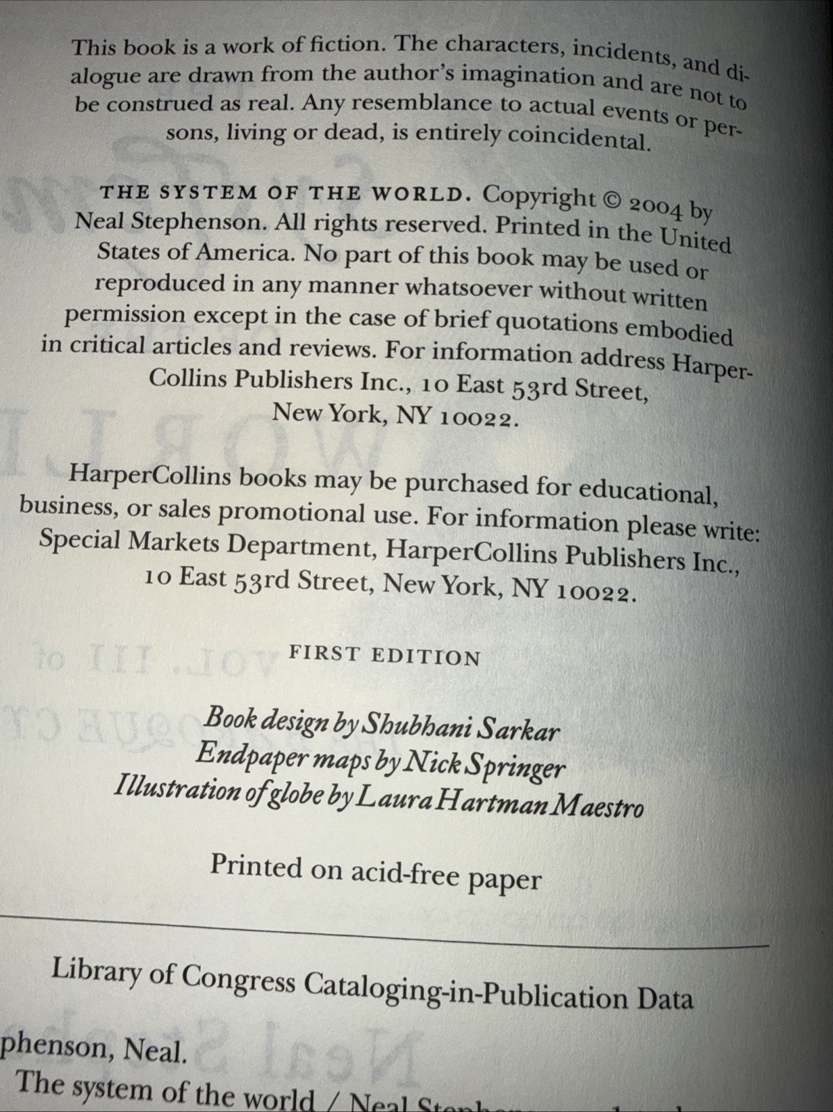 Neal Stephenson Baroque Cycle Quicksilver Confusion System HC 1st Edition Print