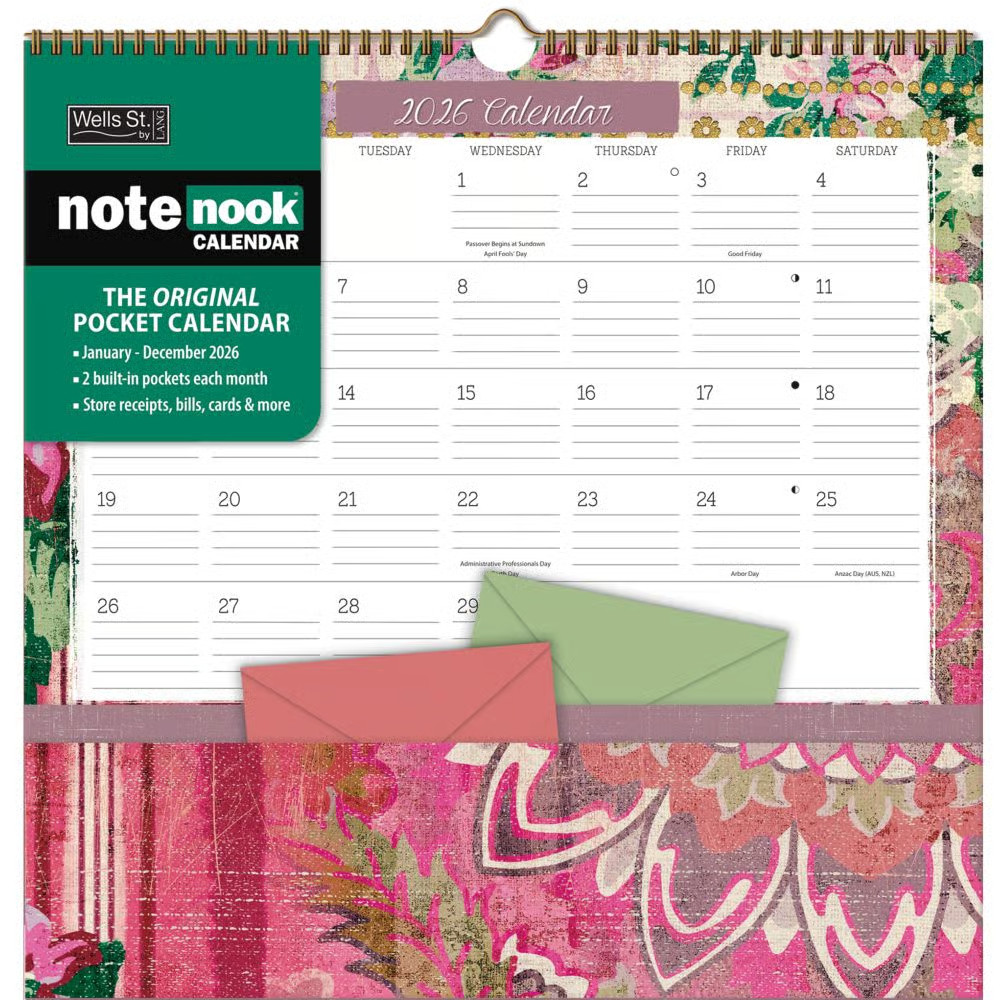 Wells Street by Lang, Patina Vie 2026 Note Nook, 12” X 12”, 12-Month Calendar