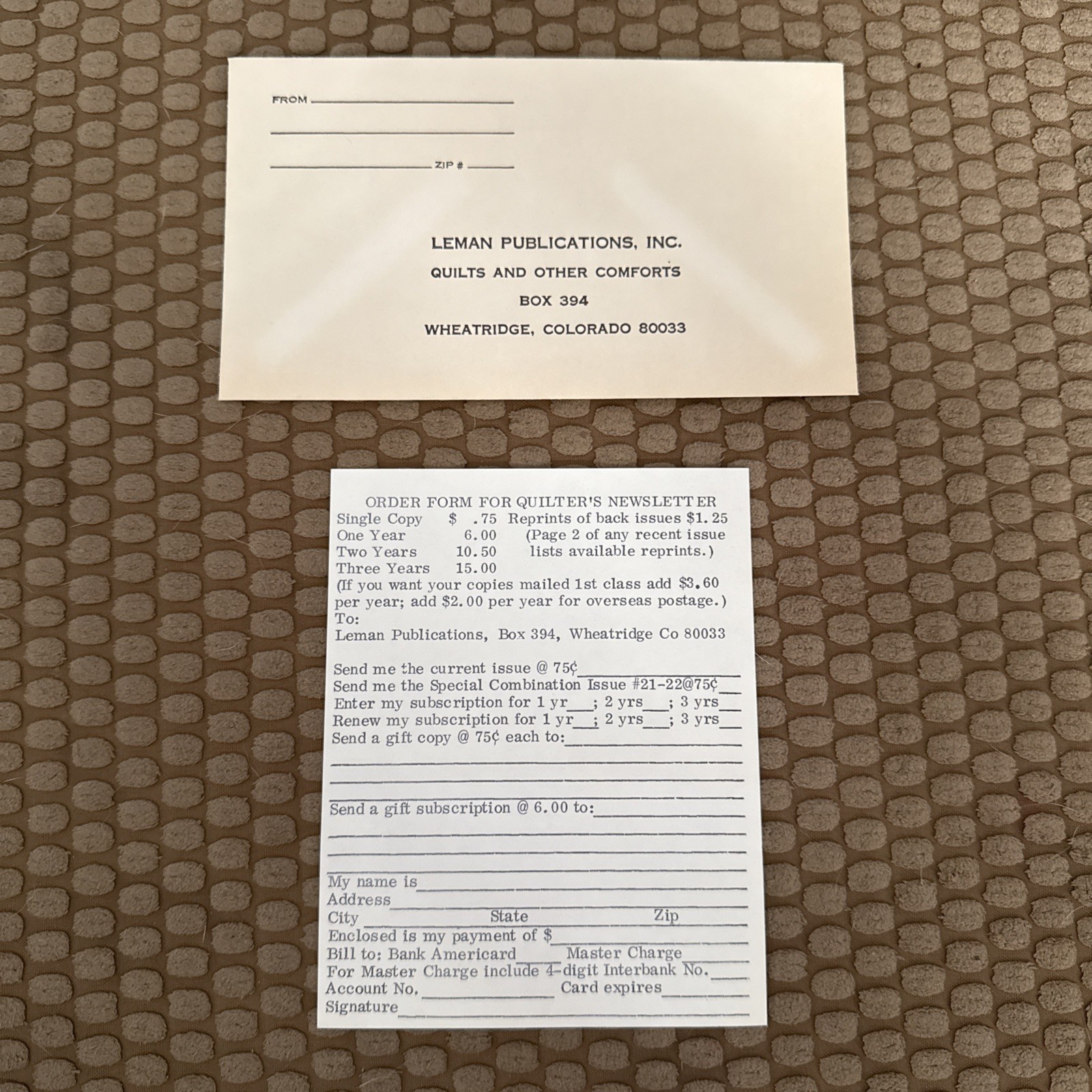 Rare vintage Quilts and Other Comforts Catalog #6 Leman 1975 32 pages