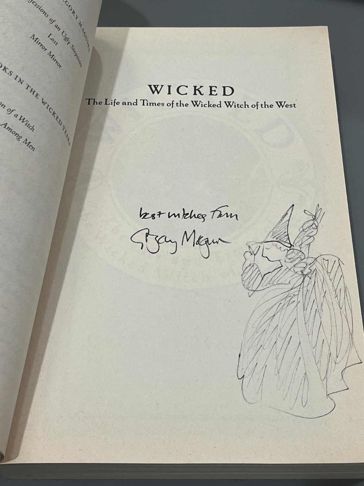 Gregory Maguire Sketched and Signed Wicked
