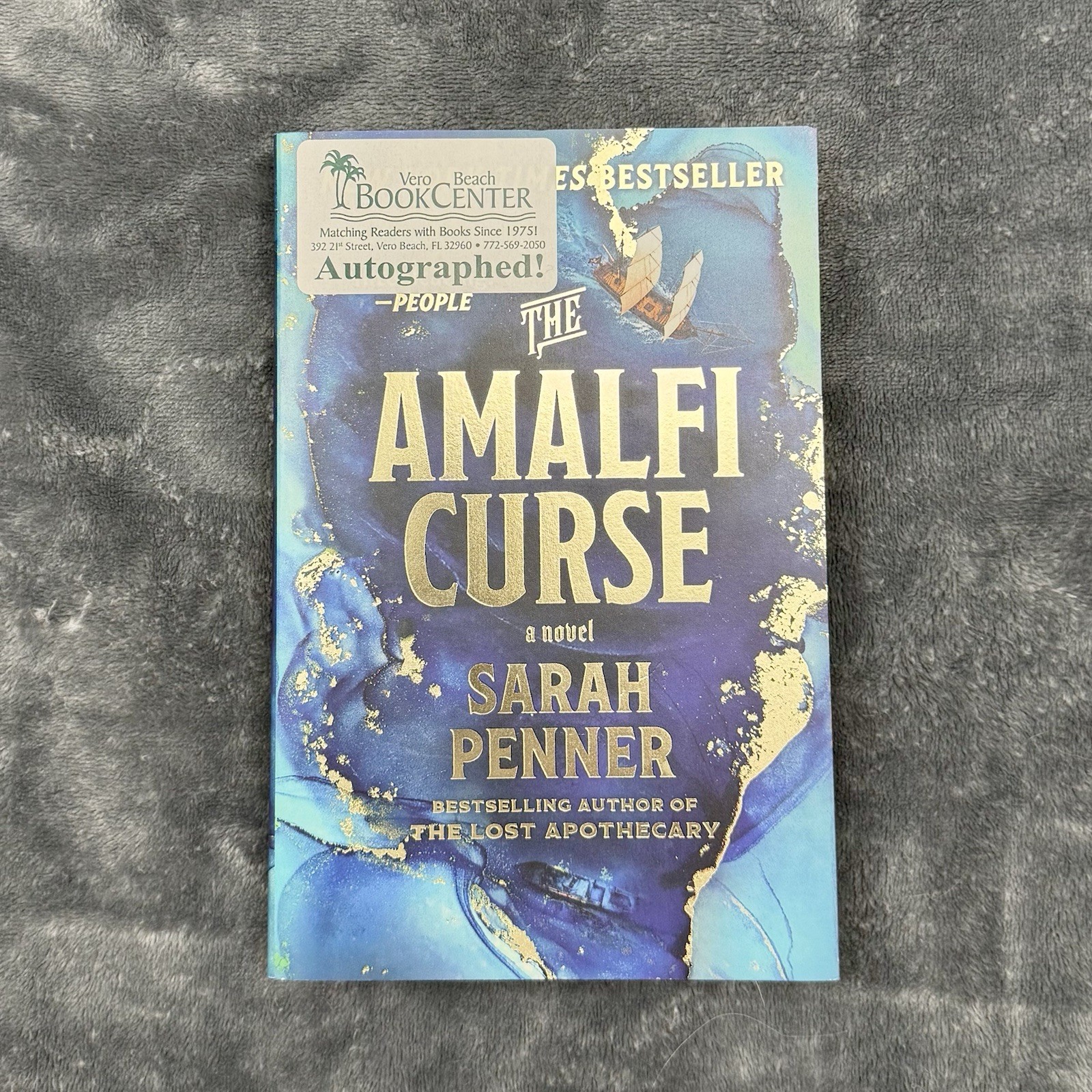 SIGNED The Amalfi Curse by Sarah Penner (Sprayed Edge Paperback)
