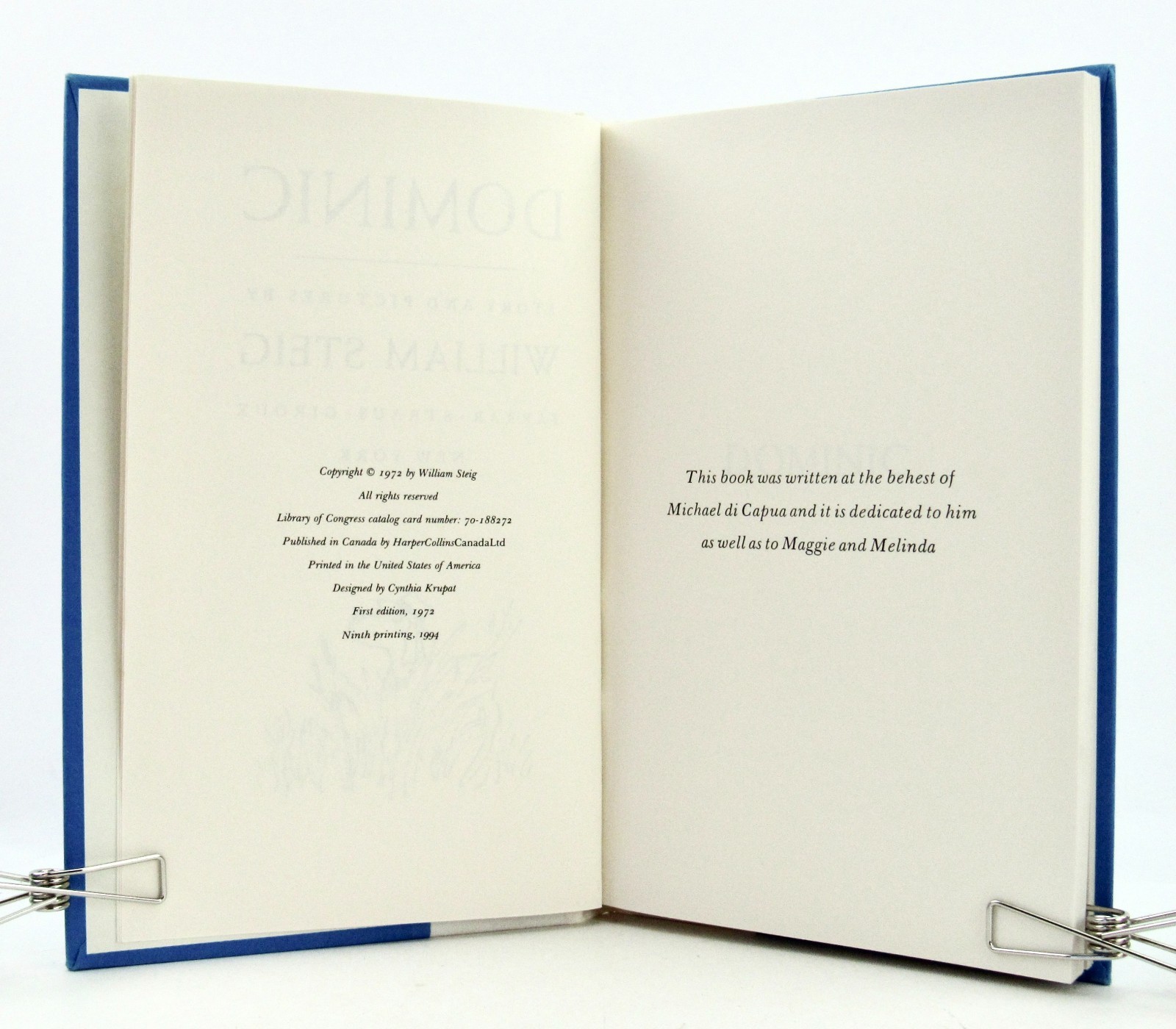 DOMINIC William Steig 1994 Farrar Straus Giroux 9th Printing HBDJ EXC