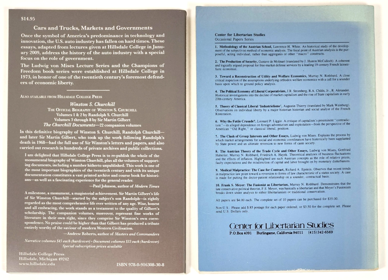 Champions of Freedom Lot-Ludwig von Misees Lecture Series: 2010s TP-Economics