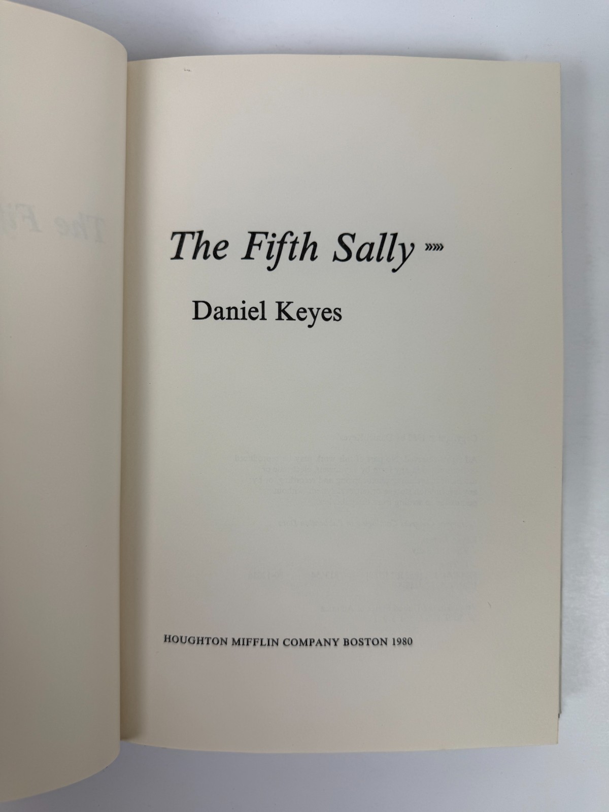 Daniel Keyes The Fifth Sally 1980 First Edition First Printing HC Dust Jacket