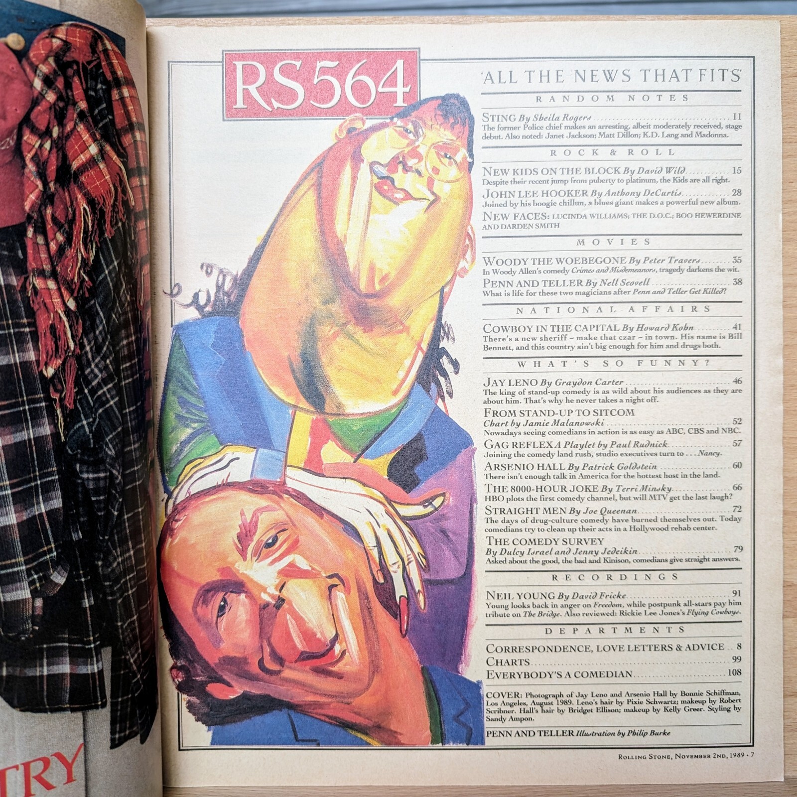 Rolling Stone Magazine Issue 564 November 2 1989 Jay Leno Arsenio Hall