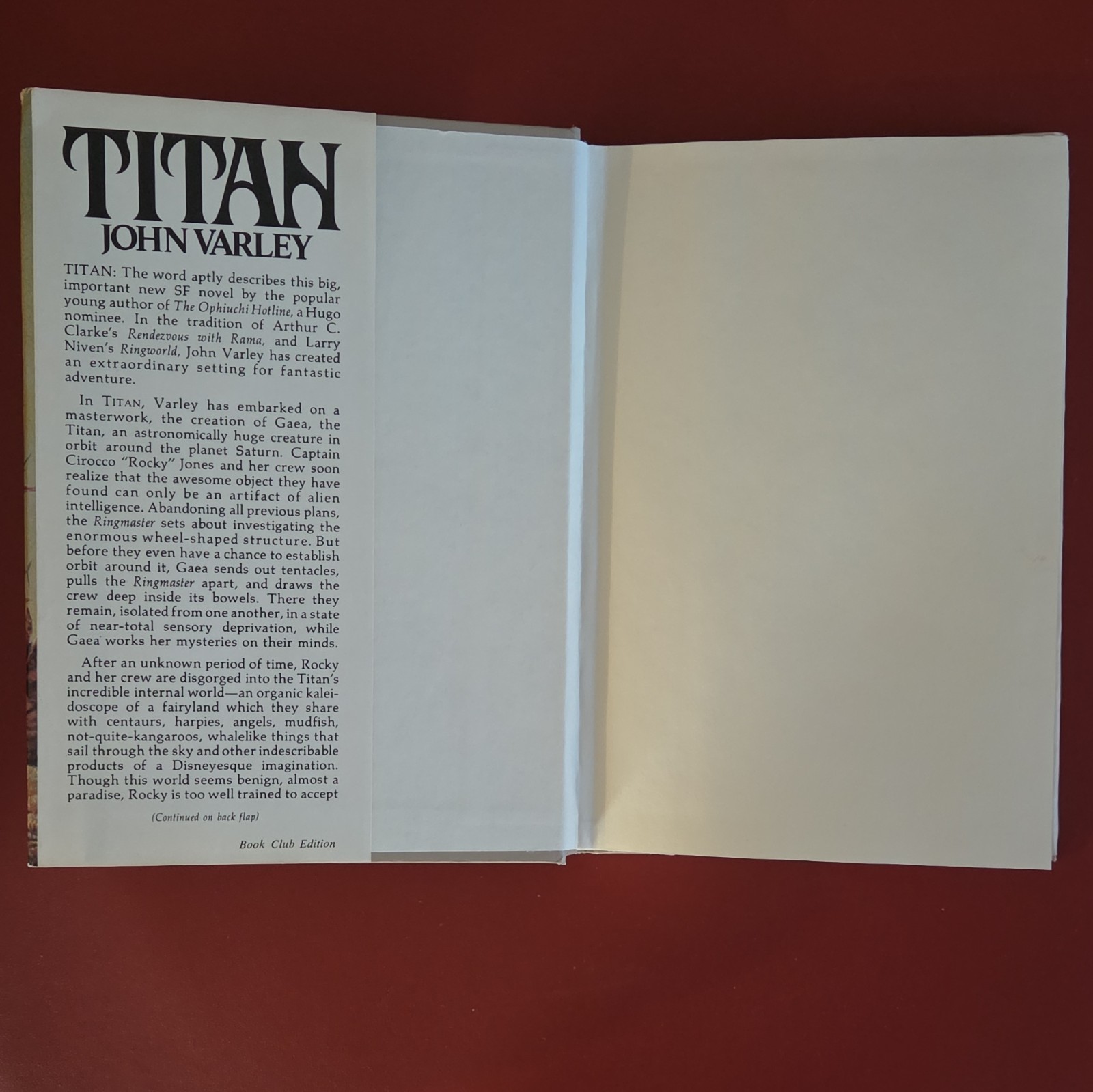 Titan by John Varley, Berkley, Book Club Edition, Freff, Hardcover, Dust Jacket
