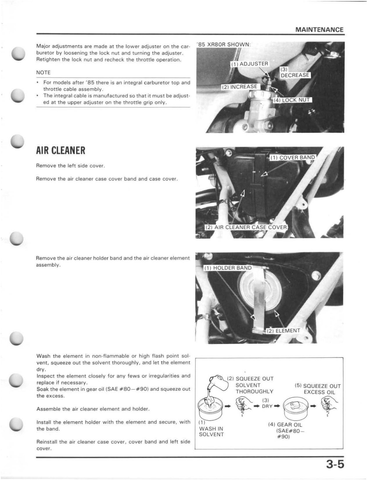 HONDA XR80R XR100R Motorcycle Service Manual 1985-1997, SPIRAL – FRONT & BACK