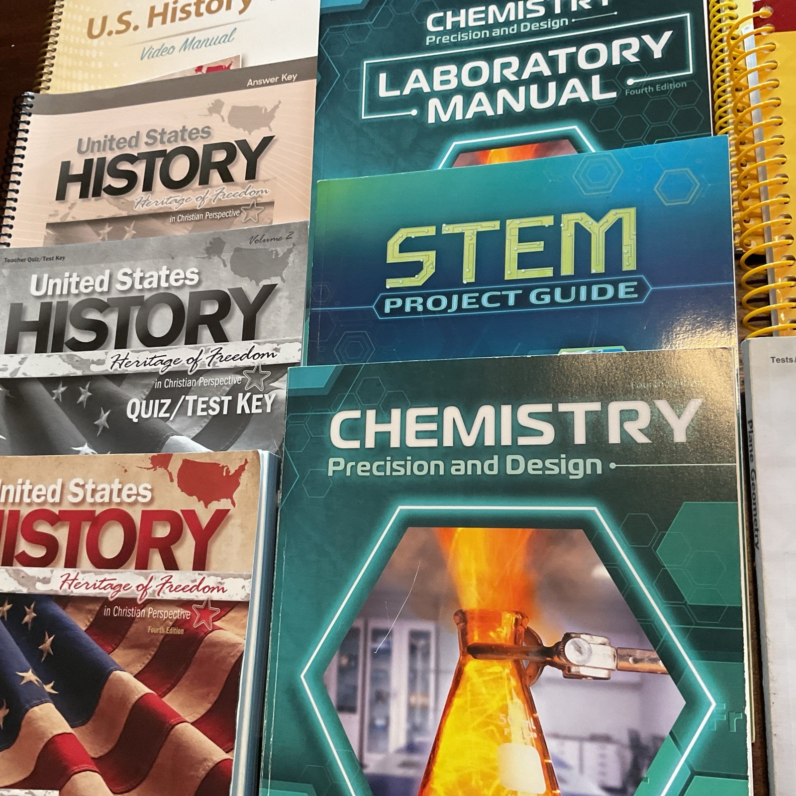 Abeka Grade 11th Grade Plane Geometry Is A Complete Set,Chemistry & History