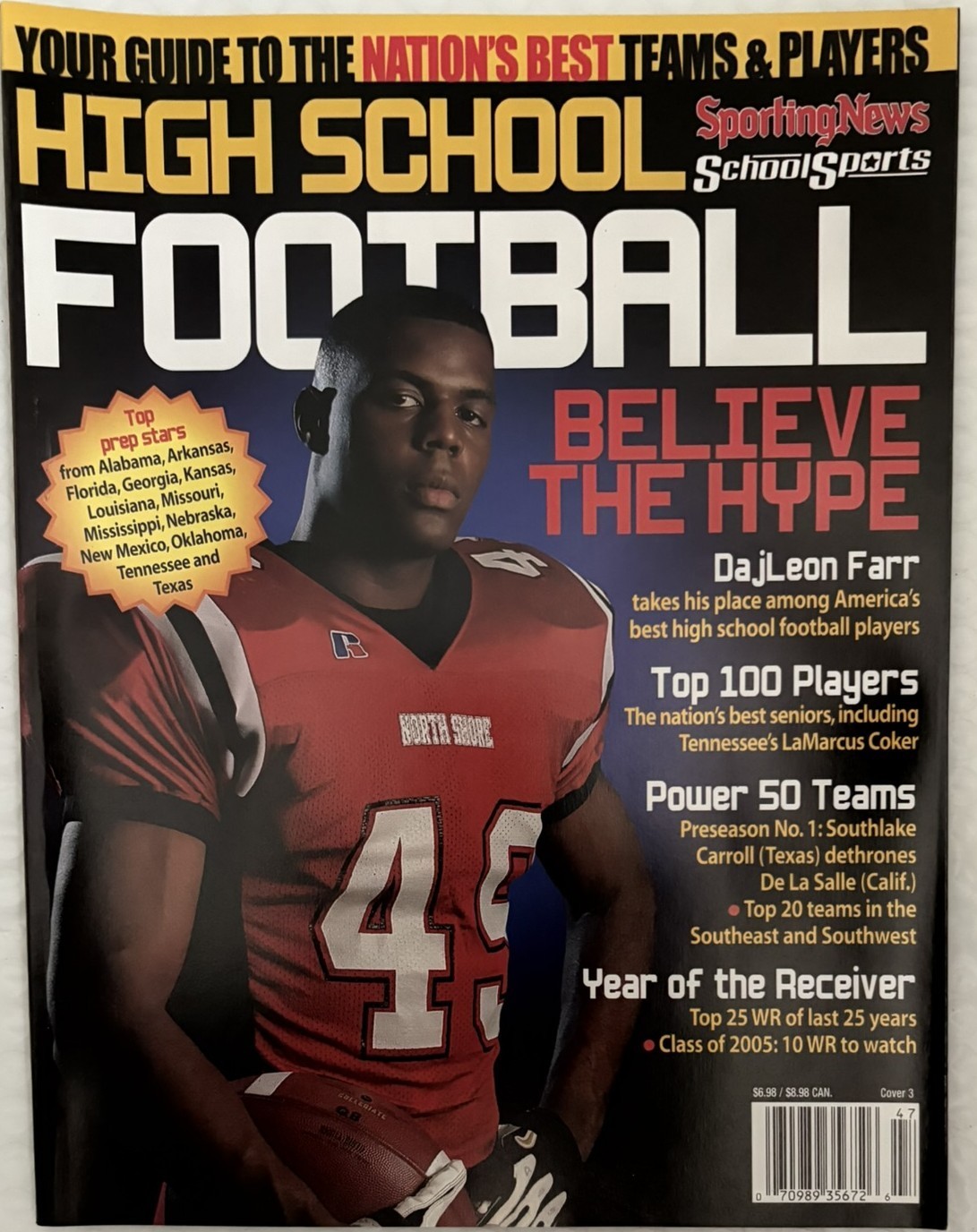 Sporting News High School Football 2004 Top 100 Players Farr