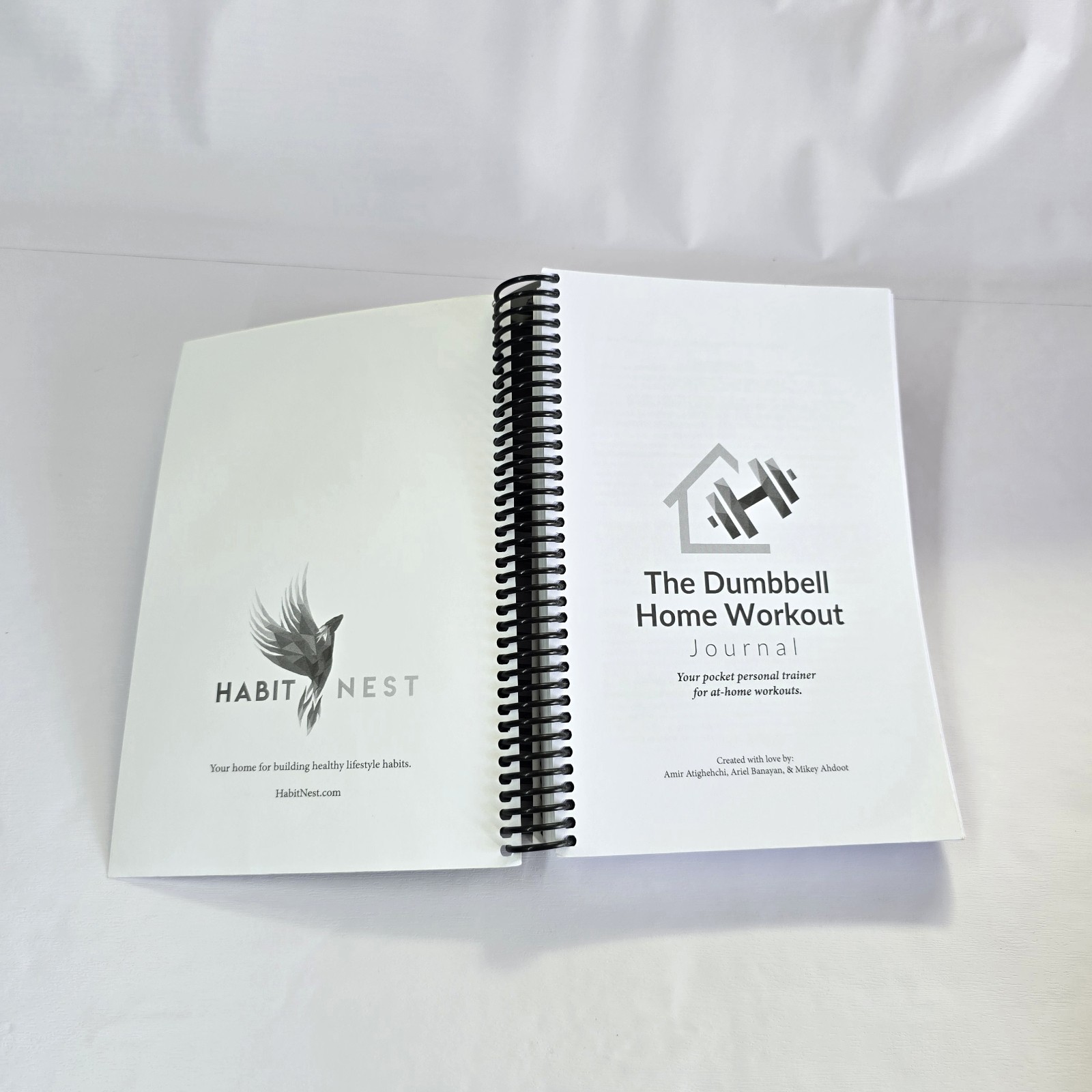 The Dumbbell Home Workout Journal Series Habit Nest Spiral Bound