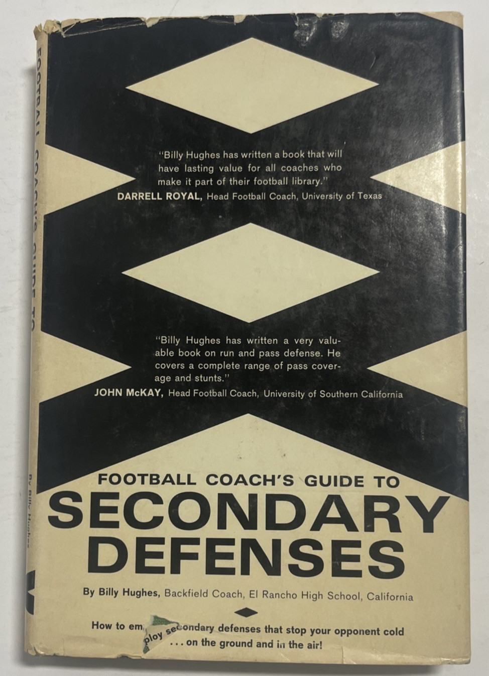 Scarce Football Coach’s Guide to Secondary Defenses 1964 Hughes 1st Ed HC DJ