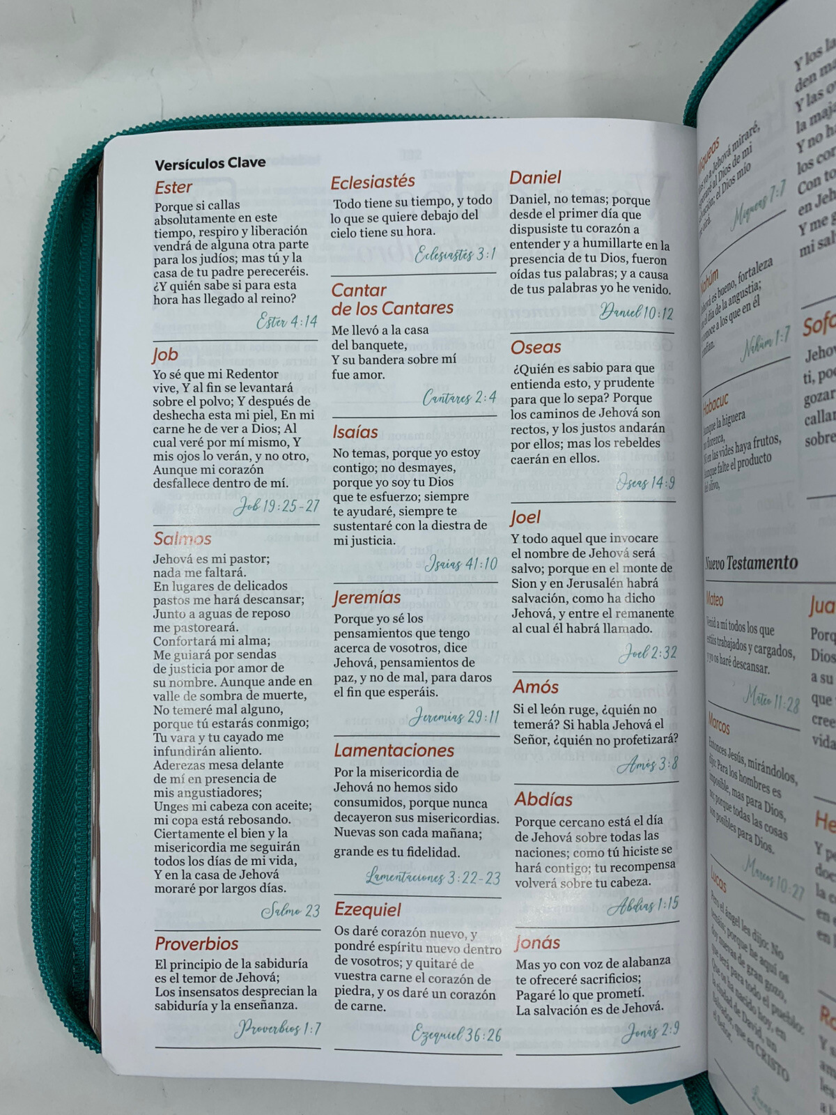 Biblia Tamaño Manual Letra Grande 12 Pts, Zipper, Index, Imitacion Piel Aqua