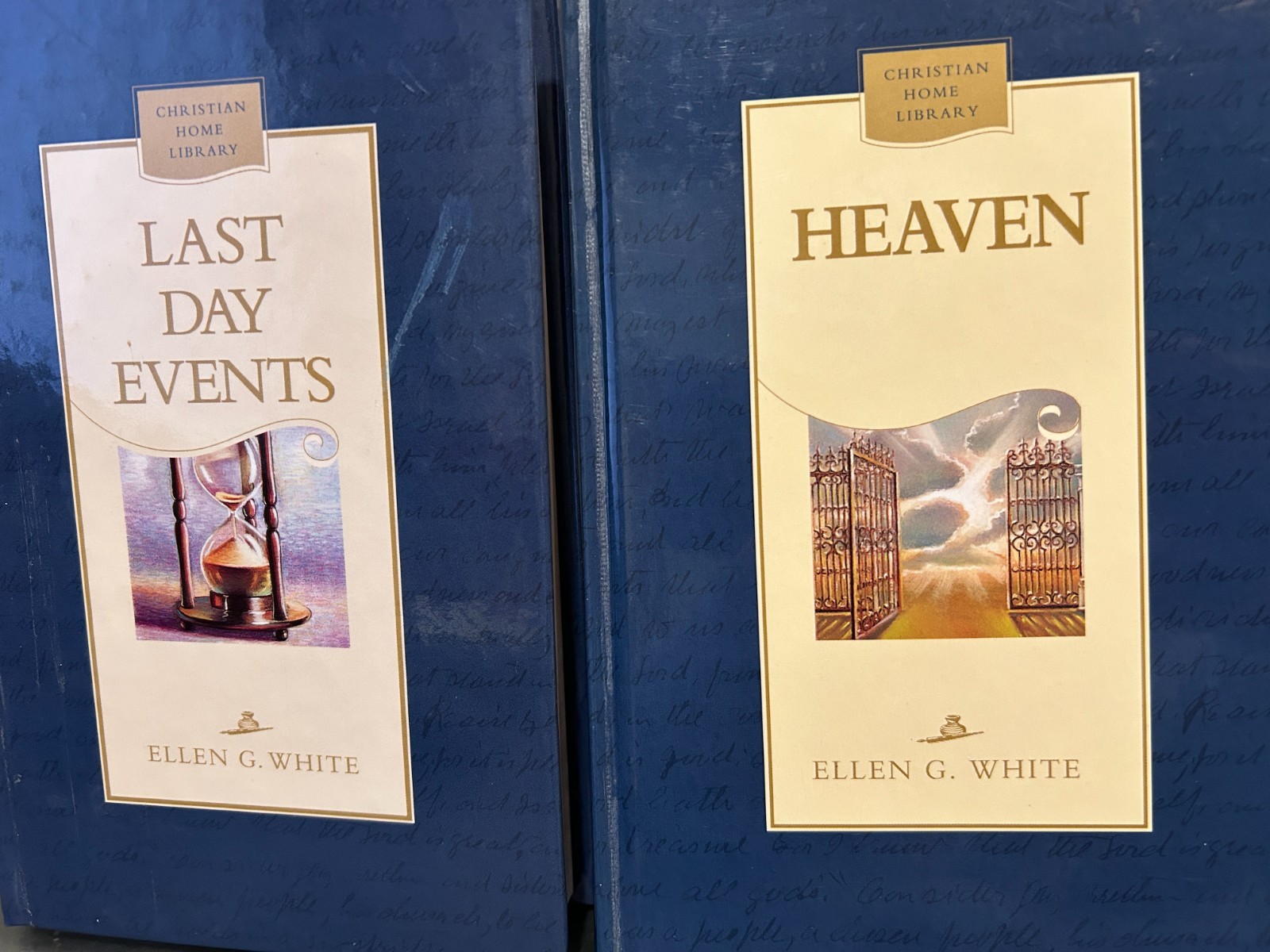 “Last Day Events ” & “Heaven” both new blue hardcover books by Ellen G White