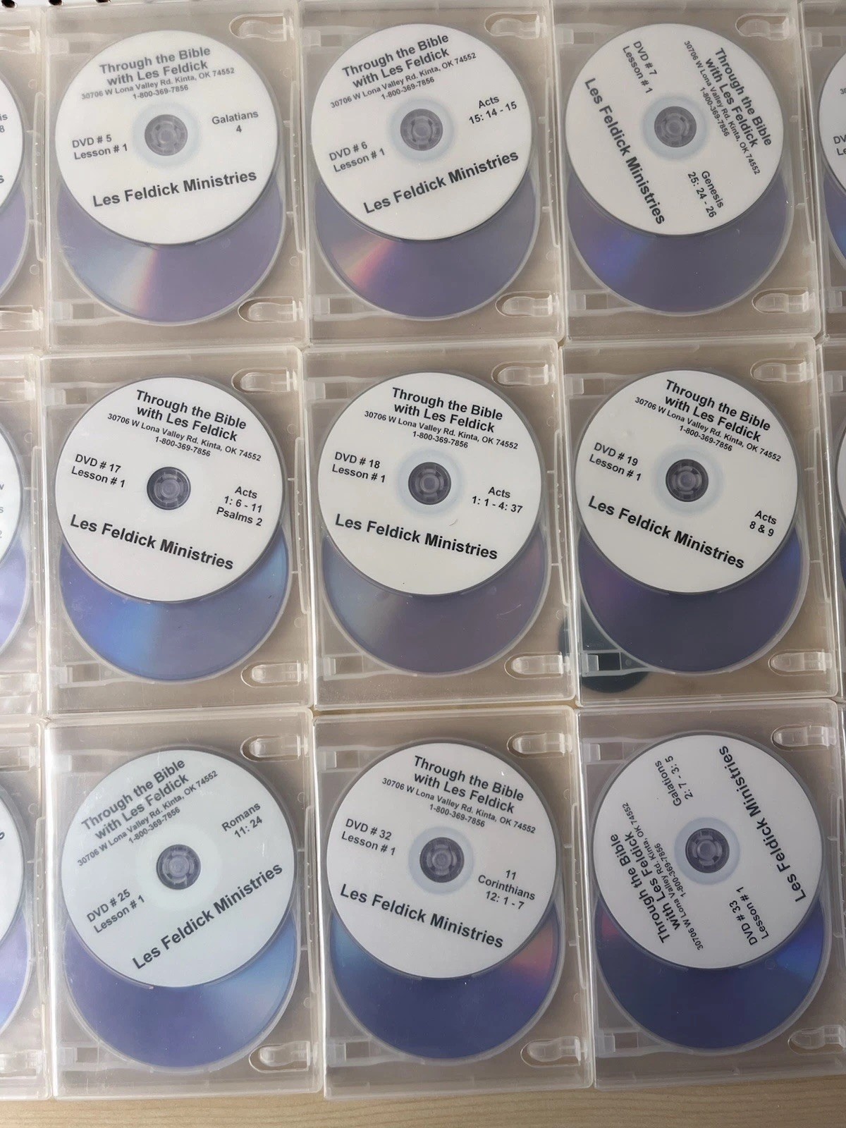 Les Feldick Through Bible 31 DVD Sets 31 Spiral Books + 4 Bonus DVDs Lot *READ