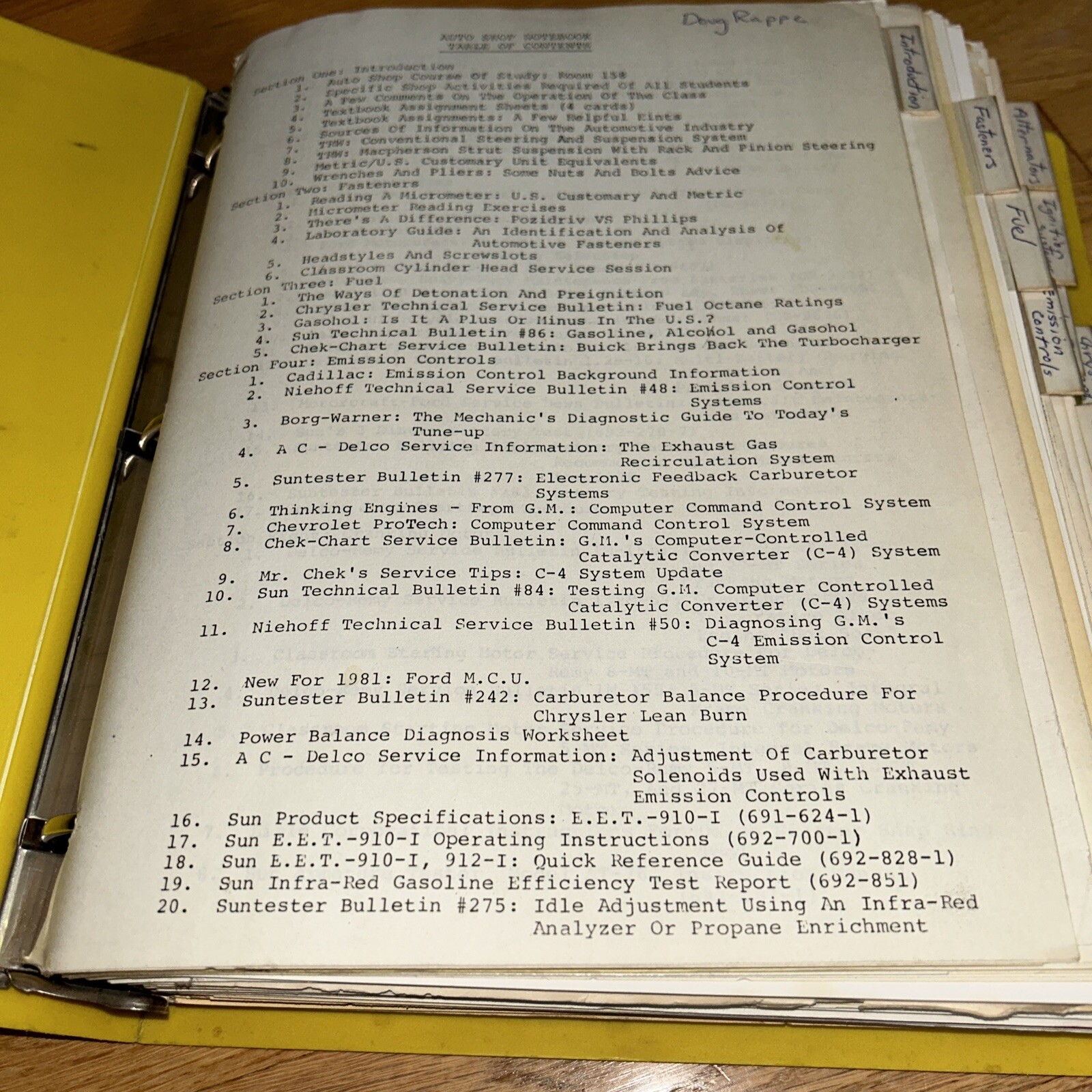 1980 LANE TECH, AUTO SHOP Massive Project Book (7 lbs) CLASS NOTES / BROCHURES
