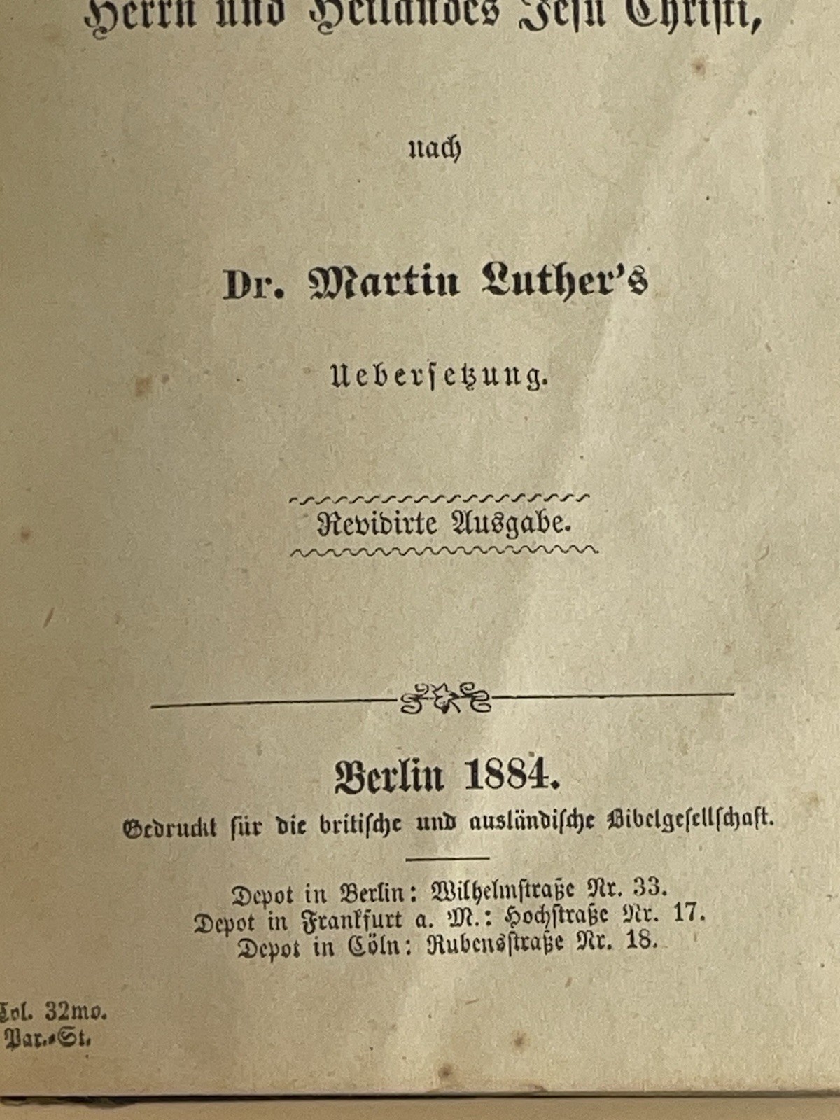 1884 German New Testament Martin Luther Translation Berlin Antique Bible w Map