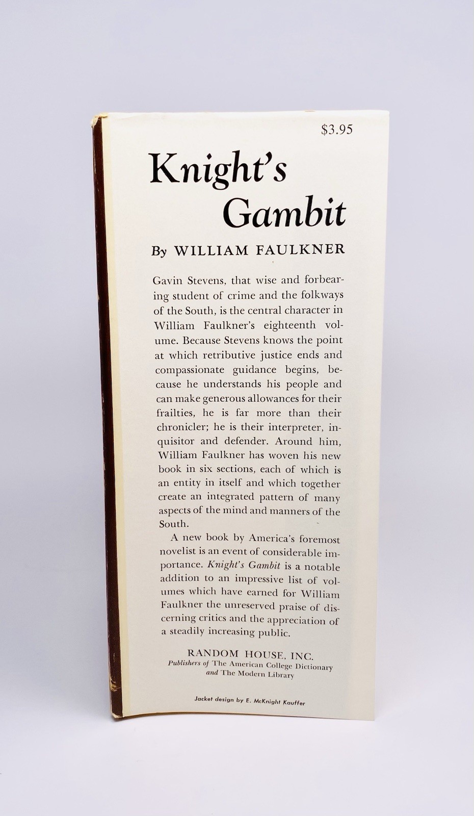 William FAULKNER, KNIGHT’S GAMBIT, 1ST EDITION, 1949, HC, Dust Jacket in MYLAR