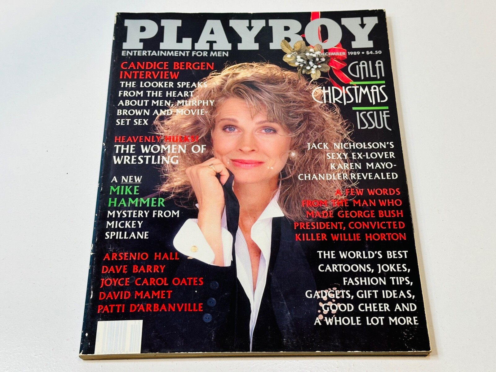 Vintage Playboy December 1989 Jack Nicholson Arsenio Hall Candice Bergen WWE WWF