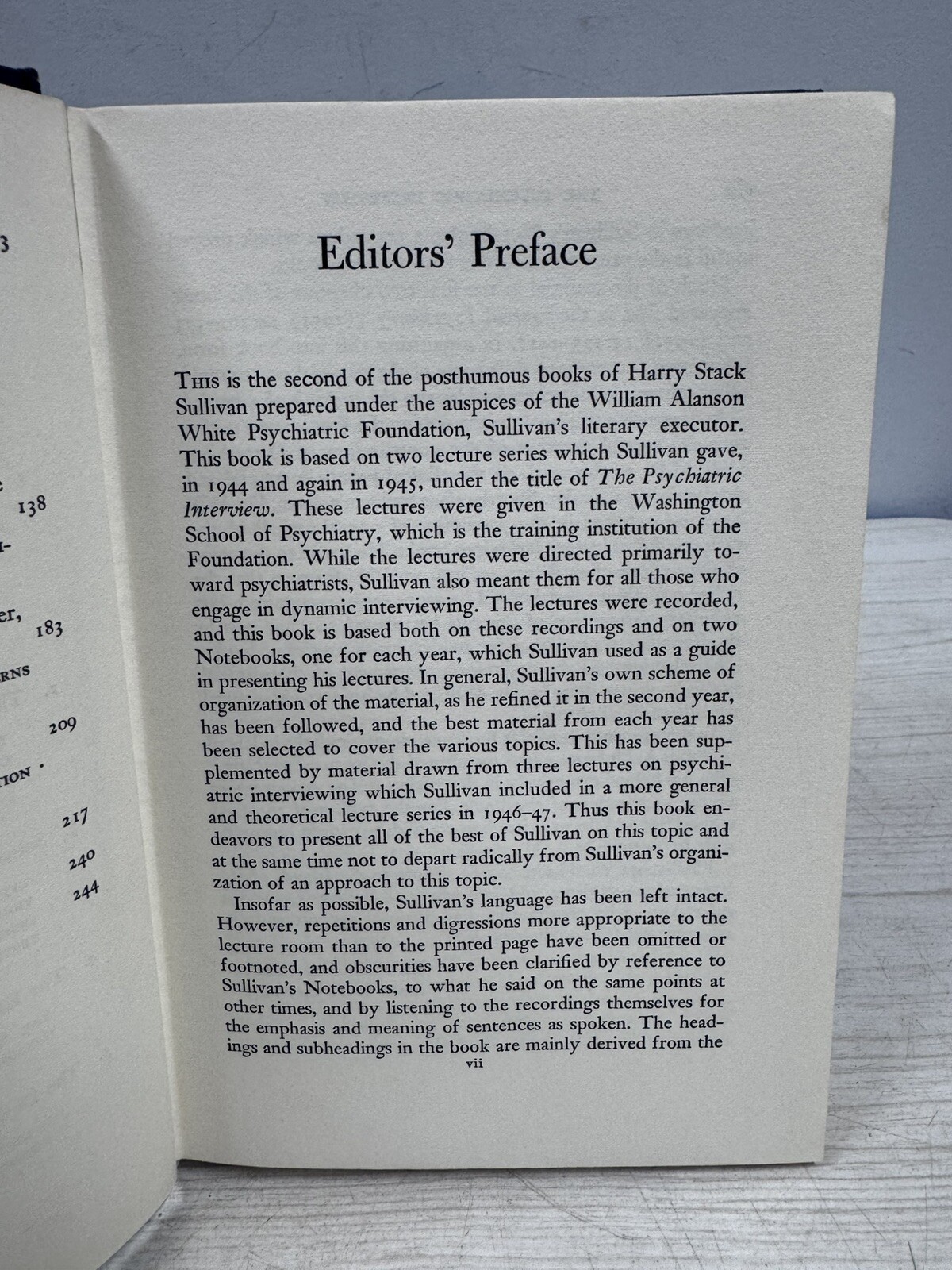 The Psychiatric Interview – Harry Stack Sullivan – 1954 First Edition