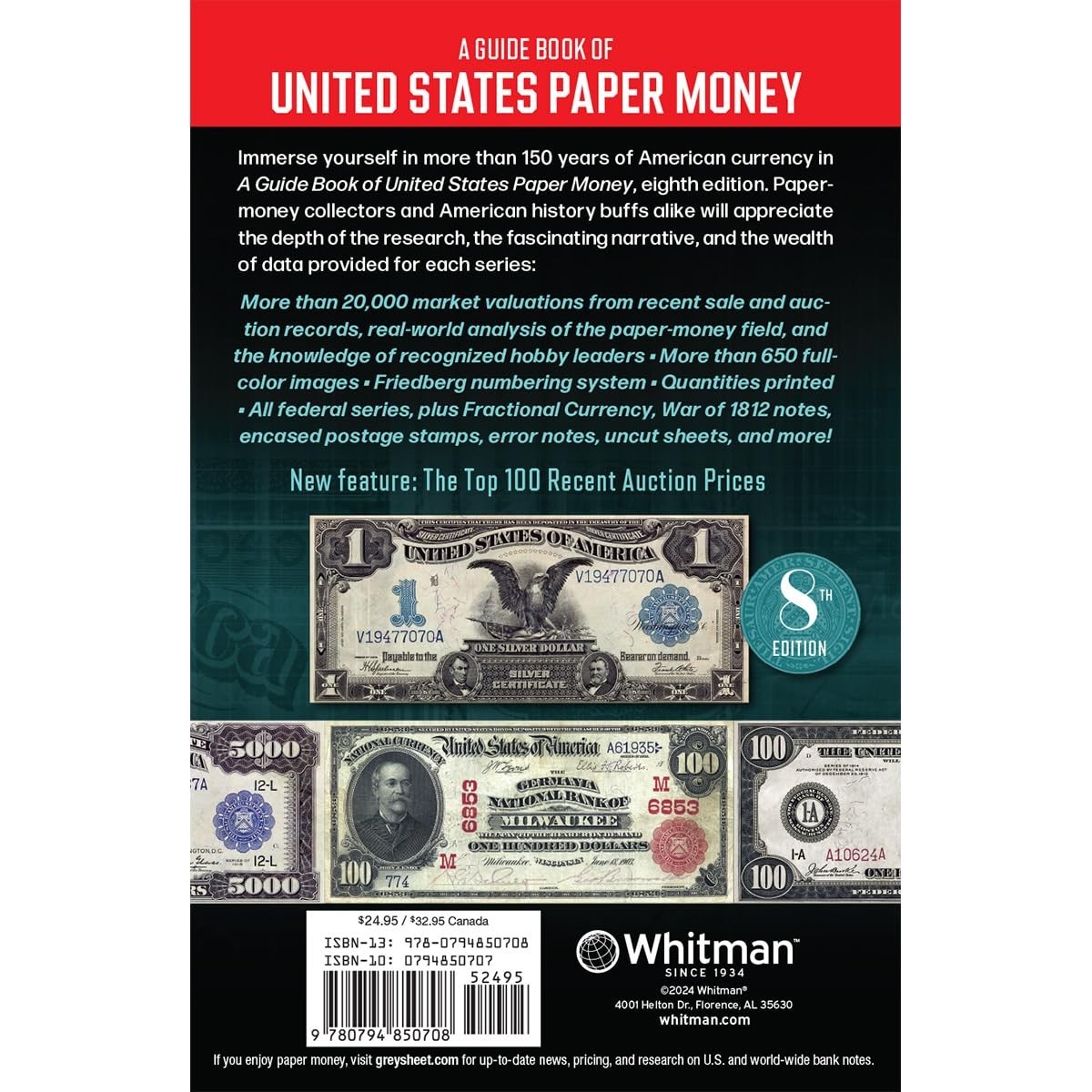A Guide Book of United States Paper Money 8th Edition Red Book Series Friedberg