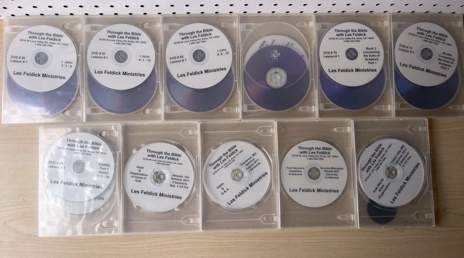 Les Feldick Through Bible 31 DVD Sets 31 Spiral Books + 4 Bonus DVDs Lot *READ