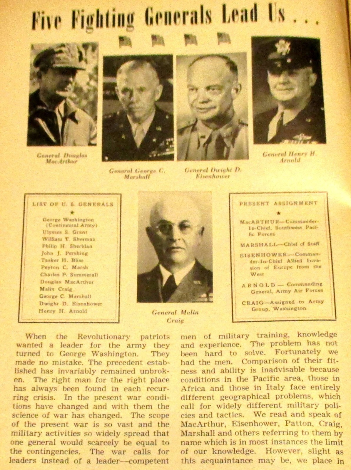 1944 Mueller Record Magazine May Issue 32 Pages With Five fighting Generals