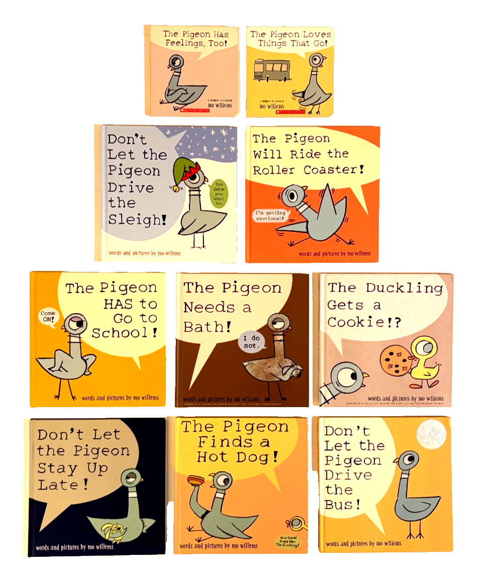 10 Mo Willems Children’s Picture Books Lot: Don’t Let the Pigeon Drive Series