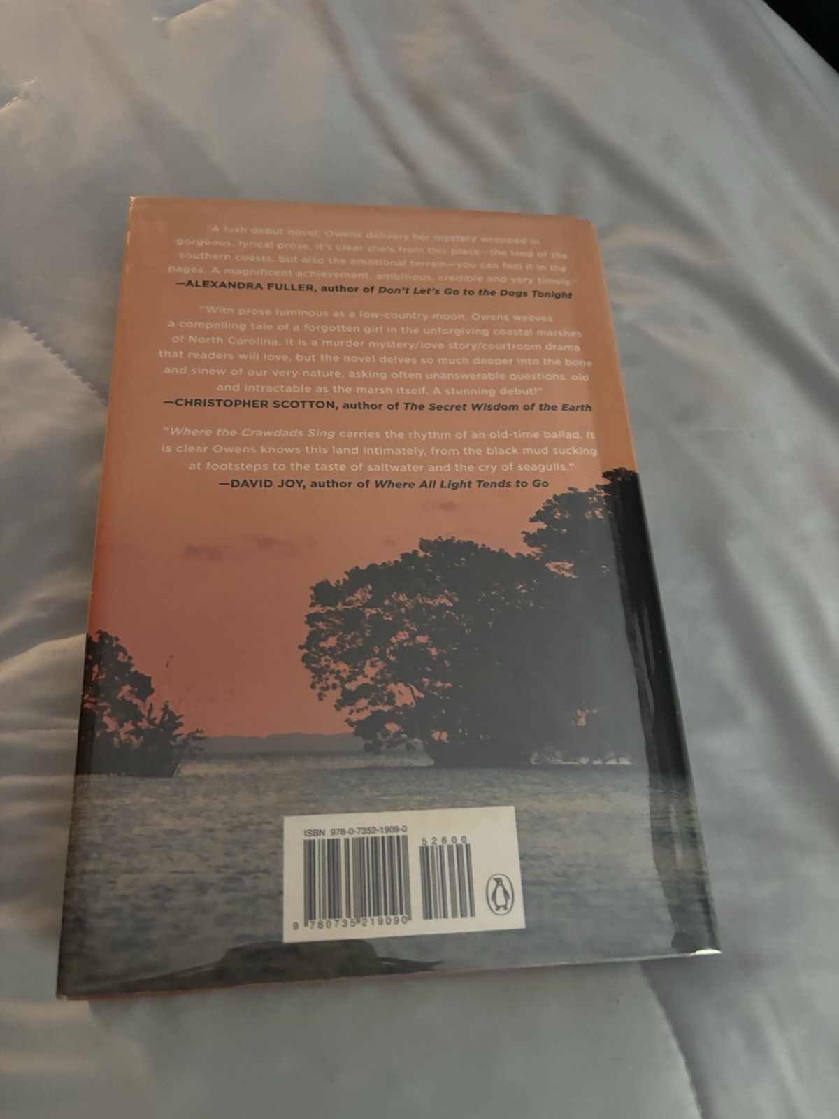 Delia Owens, Where the Crawdads Sing. Beautiful First Edition/first Printing!