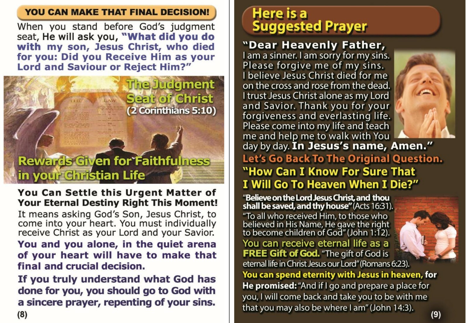 Bible, Gospel Tracts on The RAPTURE! PK of 32 units in 2 Covers, 16 Pages Each.