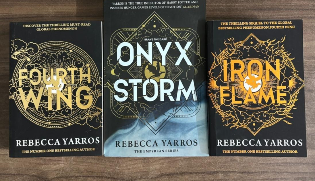 Onyx Storm + Iron Flame + Fourth wing by Rebecca Yarros Paperback & English