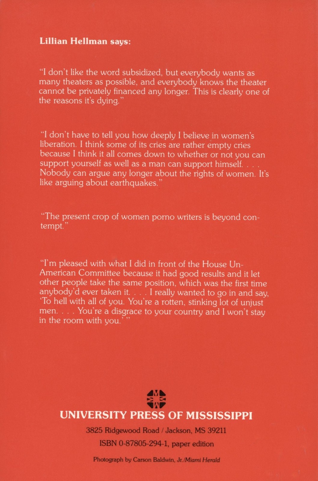 Jackson R Bryer / Conversations with Lillian Hellman 1986